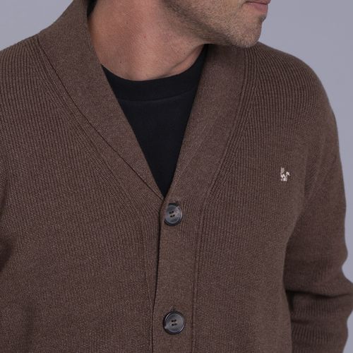 Cardigan masculino Hakuba em tricô premium gola xale