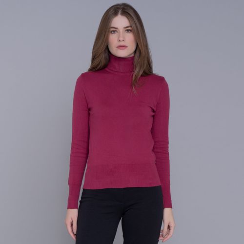 Suéter Feminino Tricô Premium Valência Gola Alta Canelada