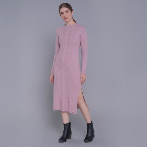Vestido de tricot midi com tranças Engelberg para o inverno