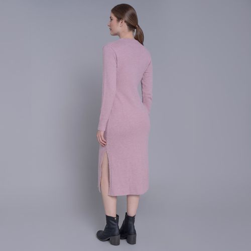 Vestido de tricot midi com tranças Engelberg para o inverno