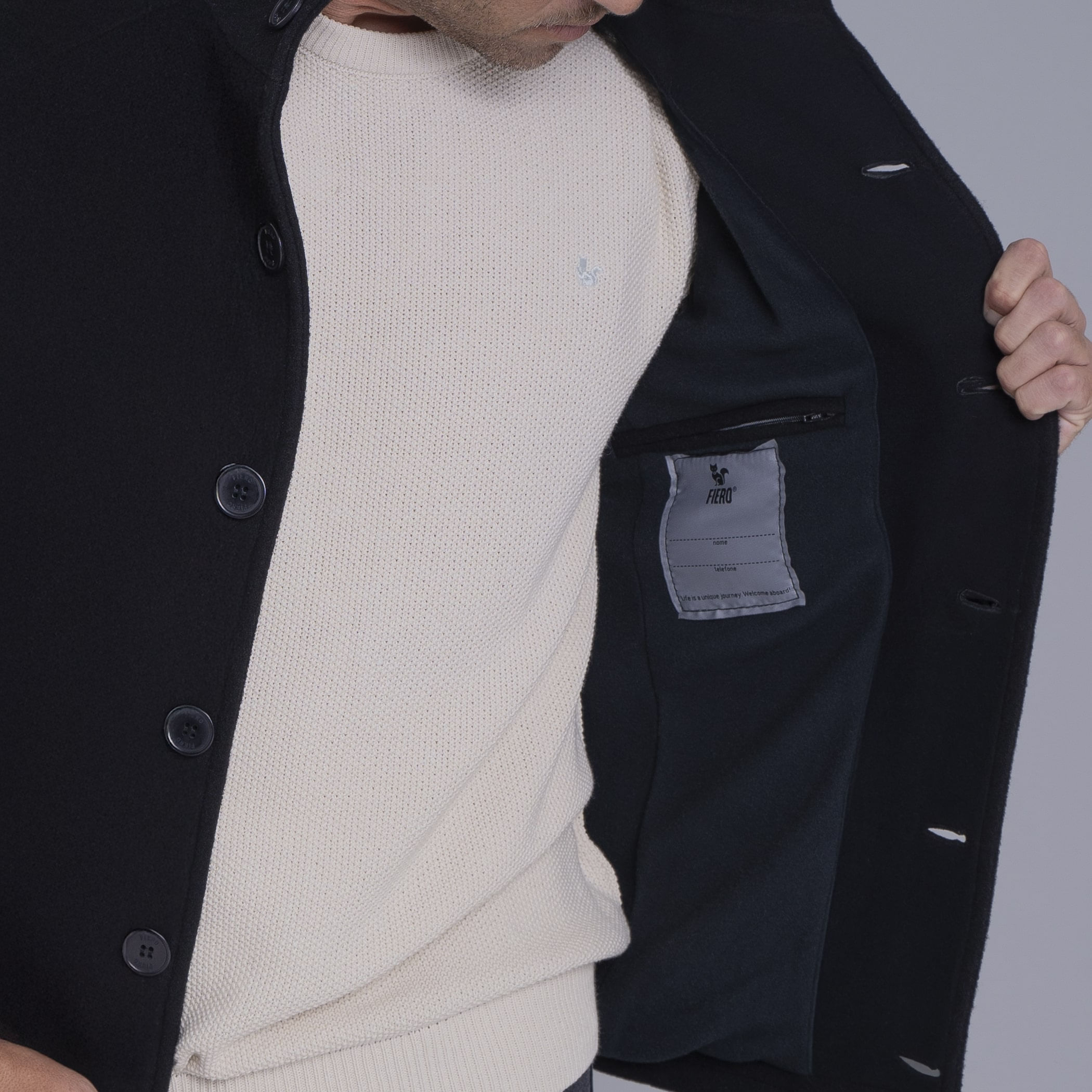 Casaco Masculino de lã Misti para o inverno e frio com forro térmico