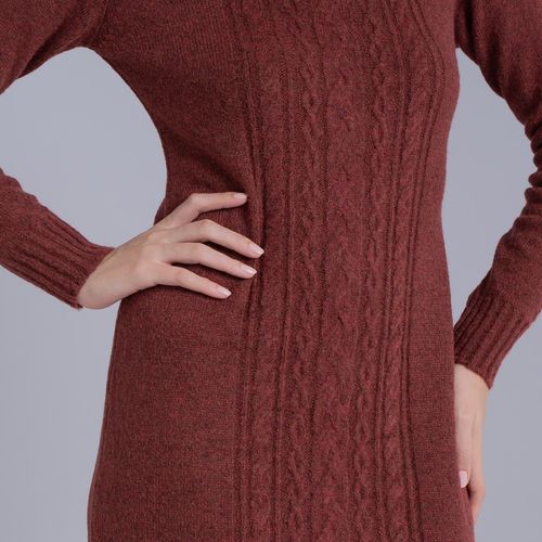 Vestido de tricot midi com tranças Engelberg para o inverno