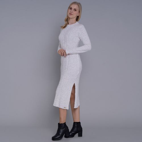 Vestido de tricot midi com tranças Engelberg para o inverno