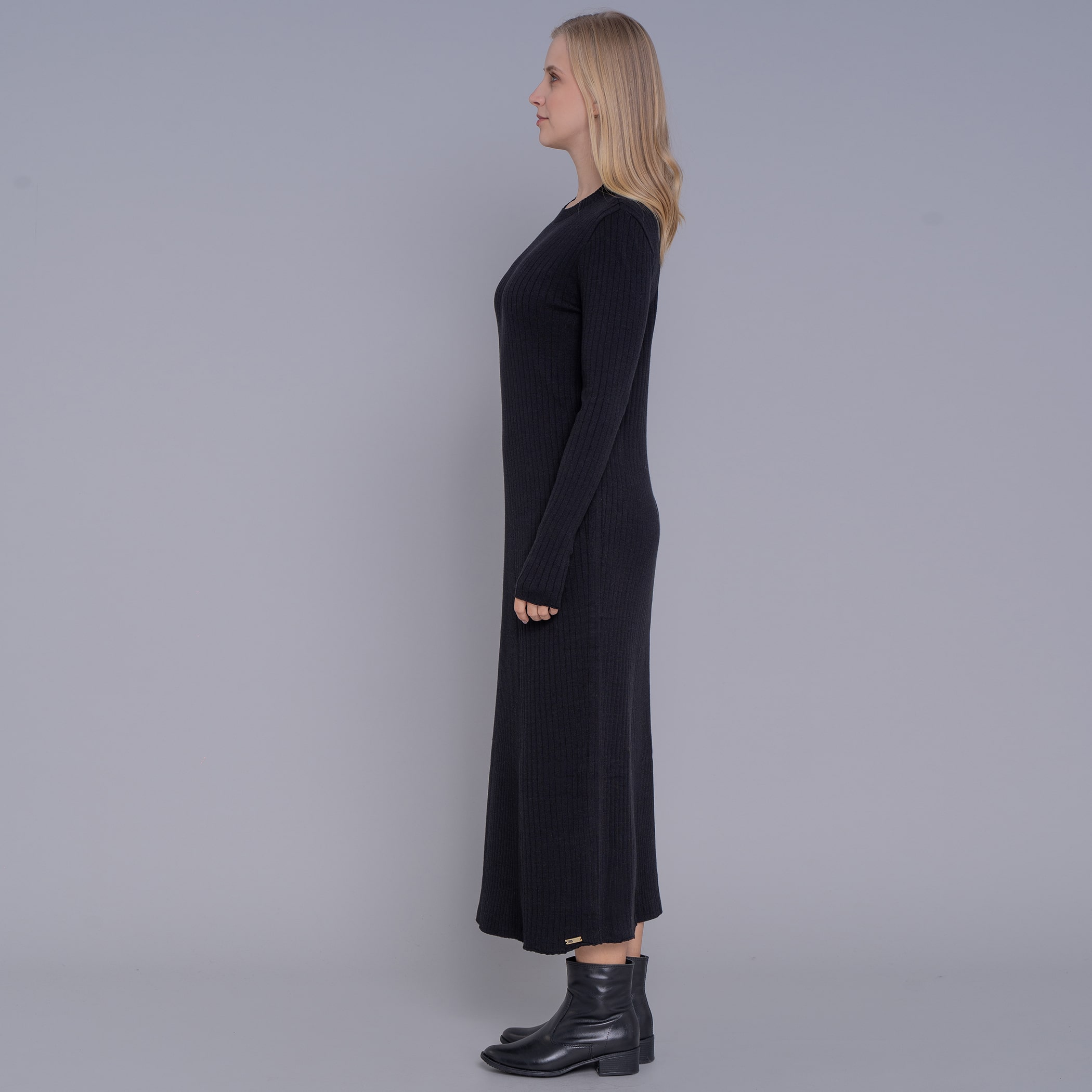 Vestido de tricot midi canelado Yala para o inverno