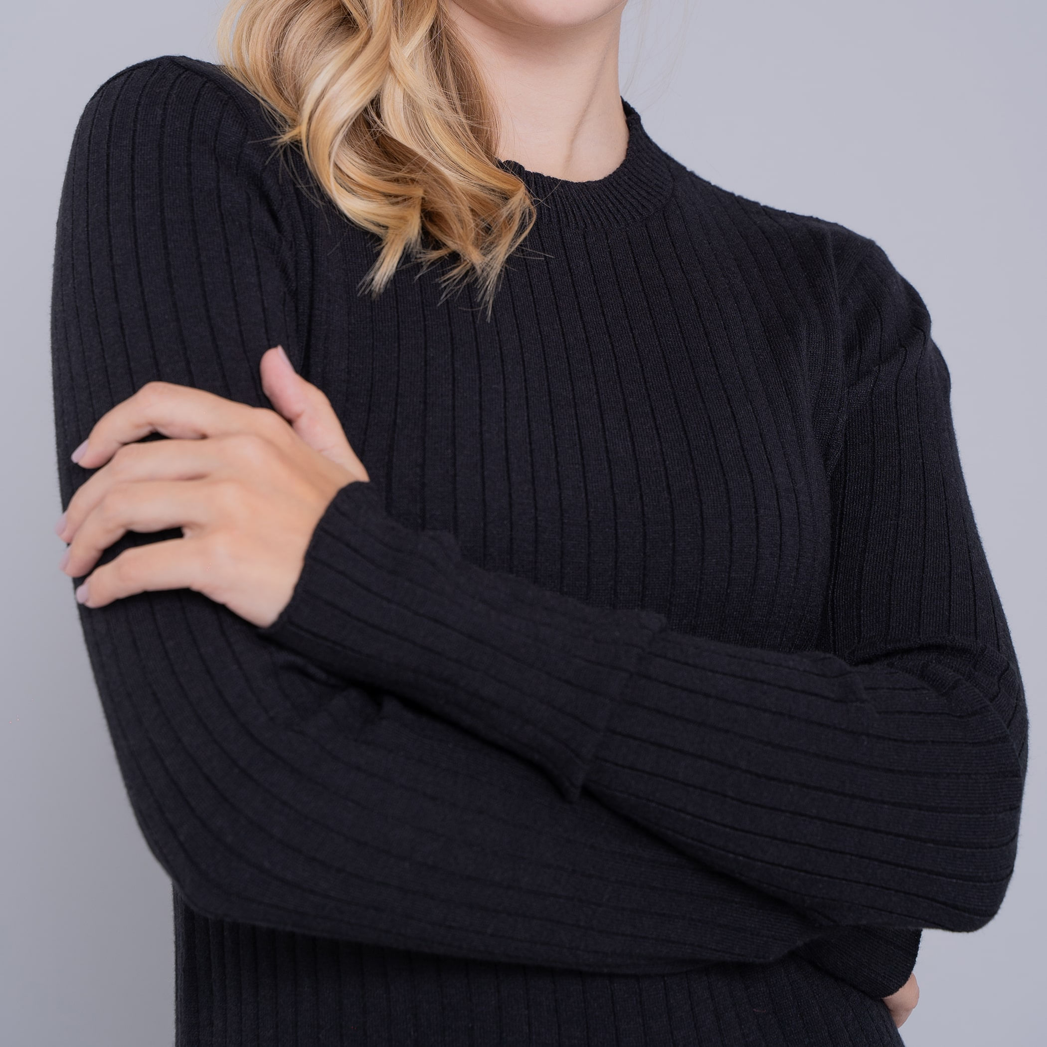 Vestido de tricot midi canelado Yala para o inverno