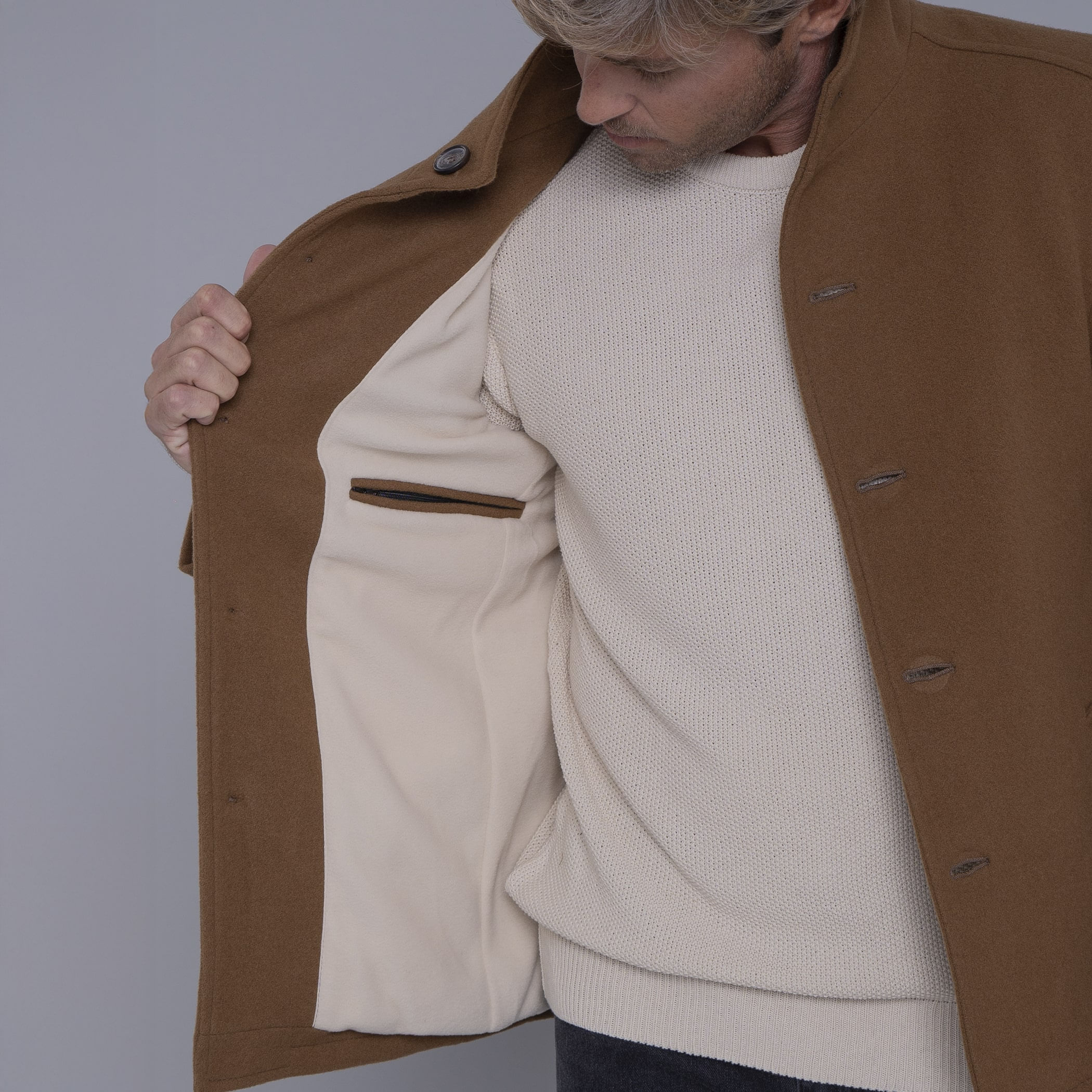 Casaco Masculino de lã Misti para o inverno e frio com forro térmico