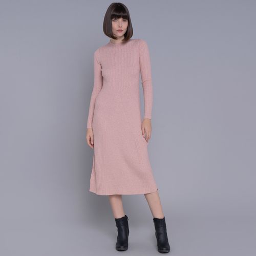 Vestido de tricot midi canelado Yala para o inverno