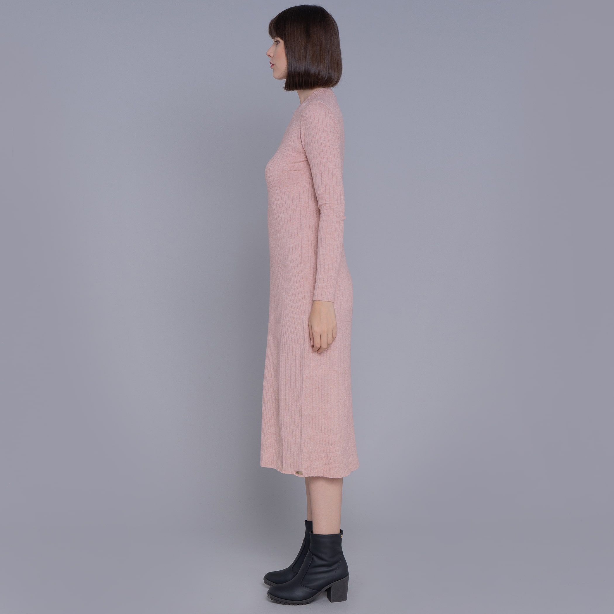 Vestido de tricot midi canelado Yala para o inverno