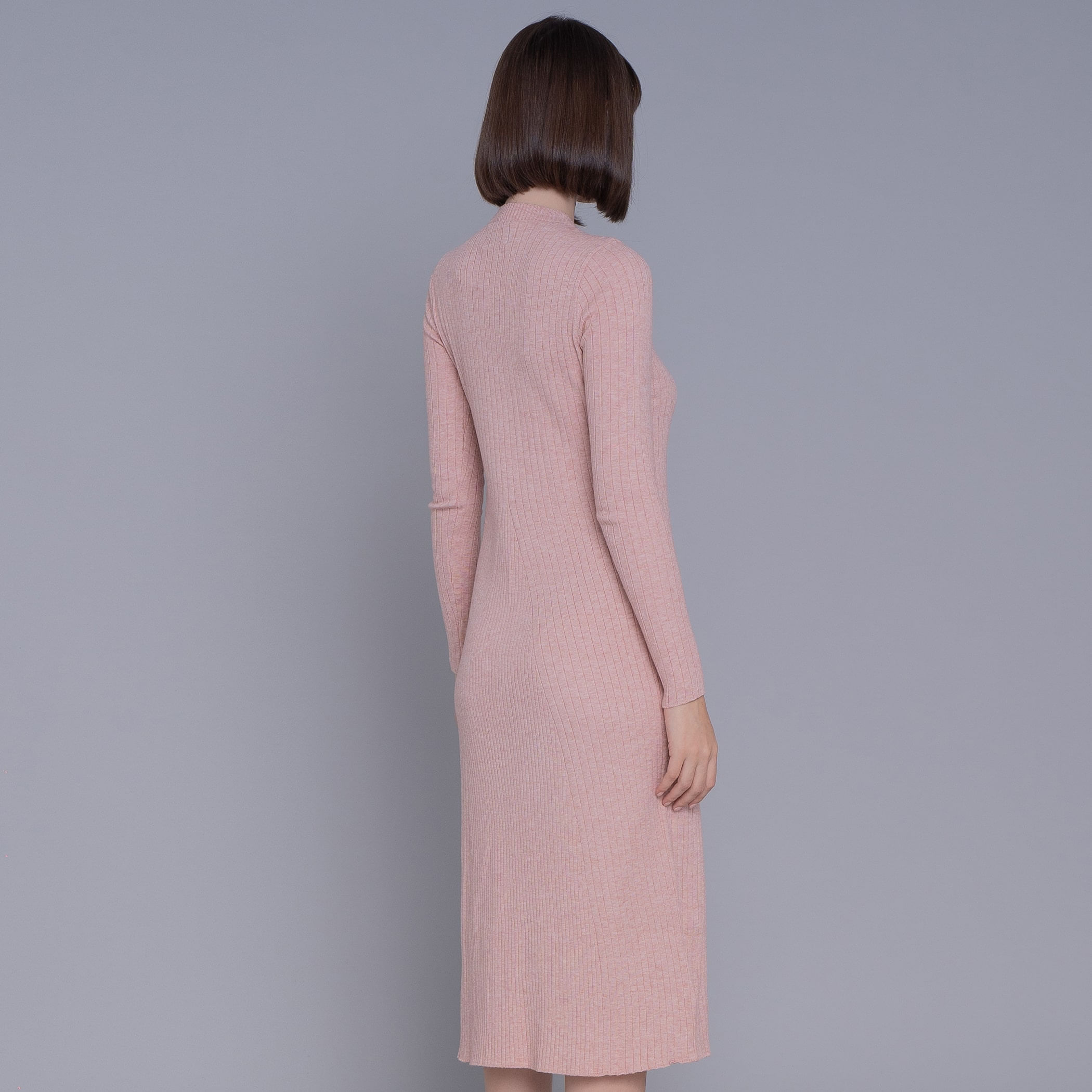 Vestido de tricot midi canelado Yala para o inverno