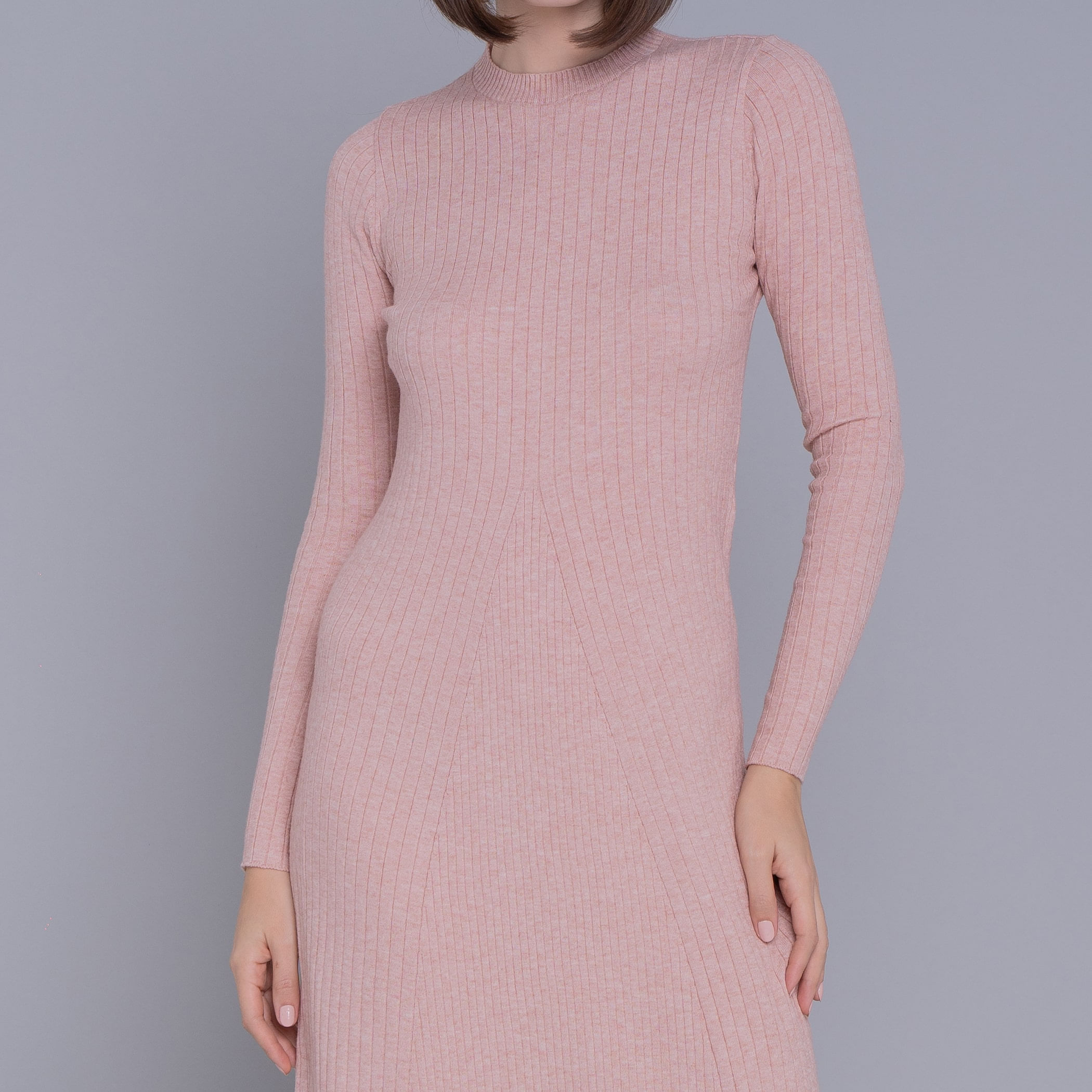 Vestido de tricot midi canelado Yala para o inverno