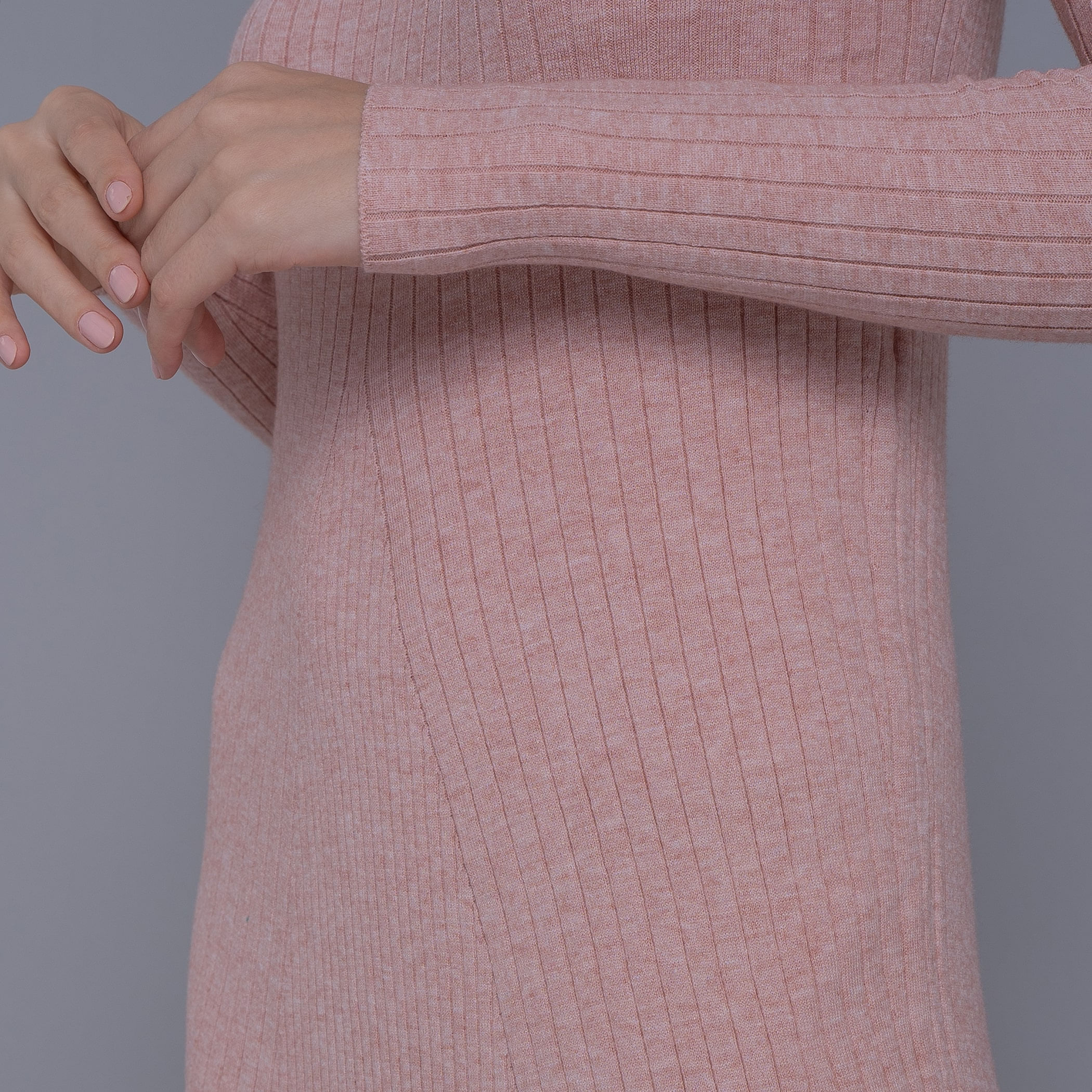 Vestido de tricot midi canelado Yala para o inverno
