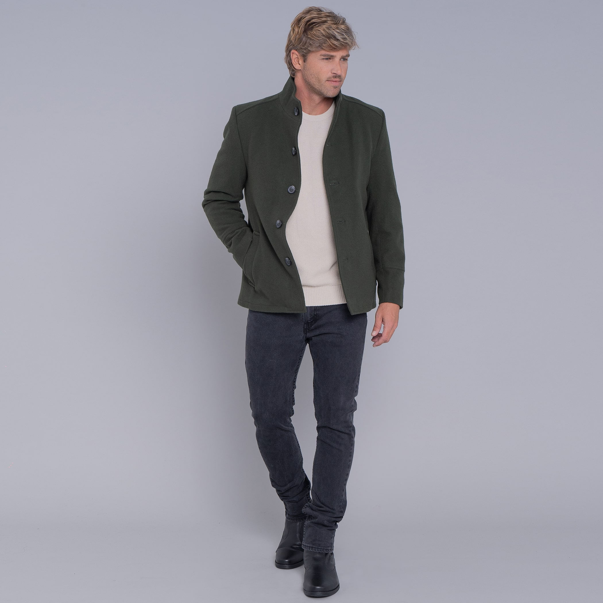 Casaco Masculino de lã Misti para o inverno e frio com forro térmico