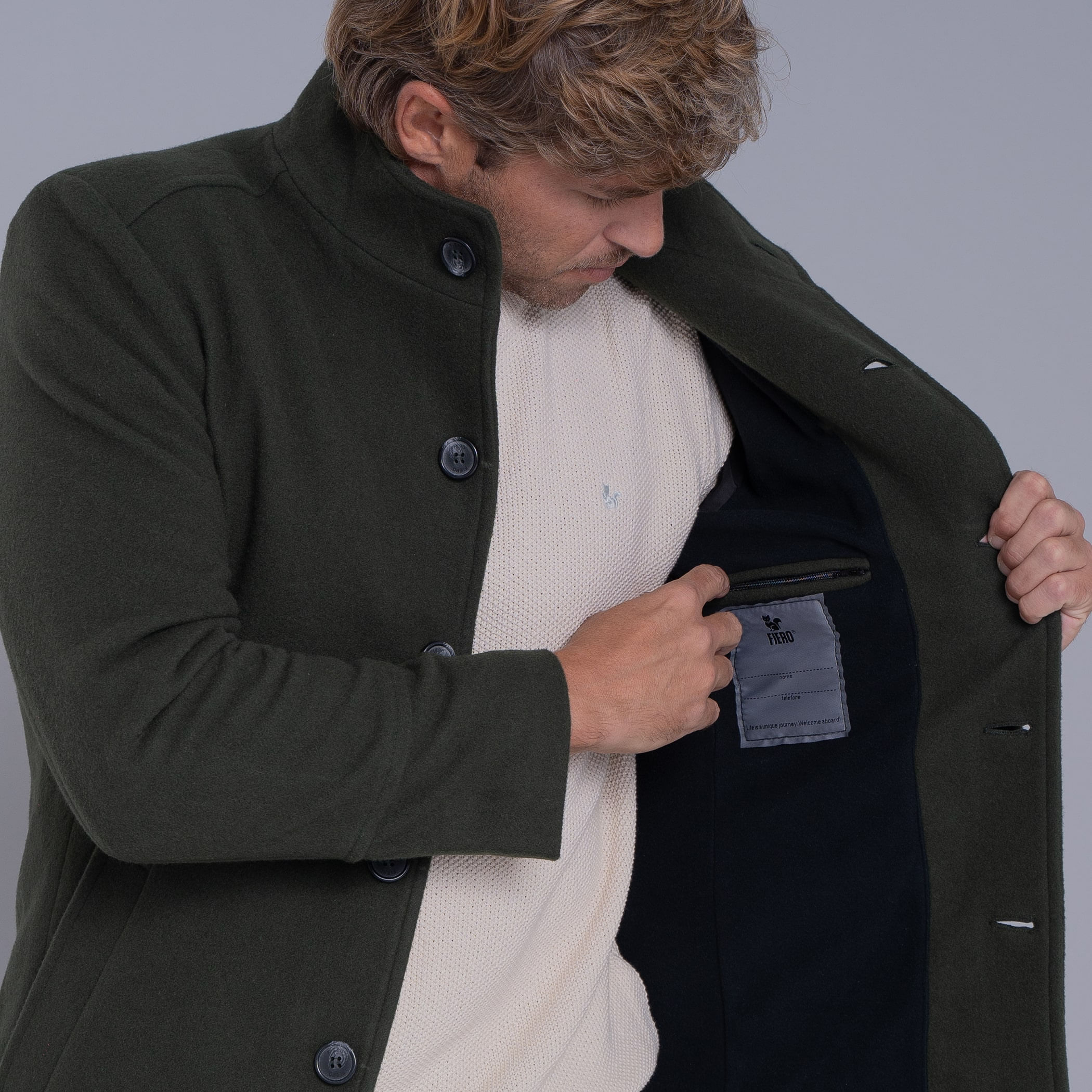 Casaco Masculino de lã Misti para o inverno e frio com forro térmico
