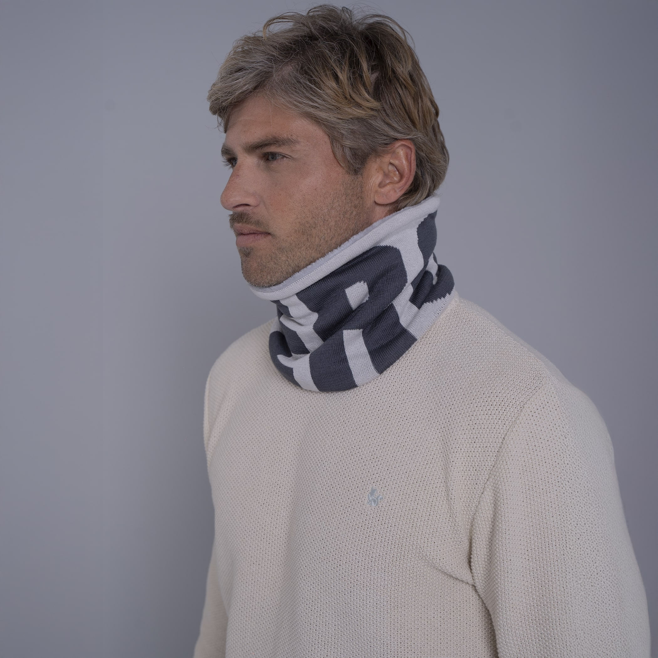 Gola cachecol de tricô forrada com lã Palermo para o frio e inverno