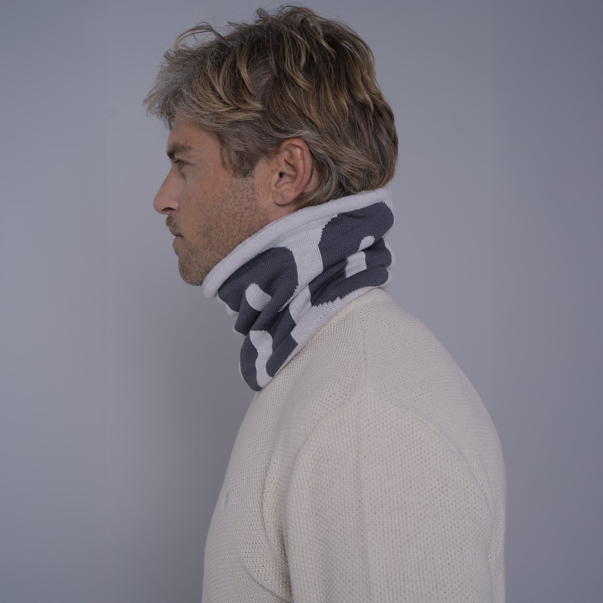 Gola cachecol de tricô forrada com lã Palermo para o frio e inverno