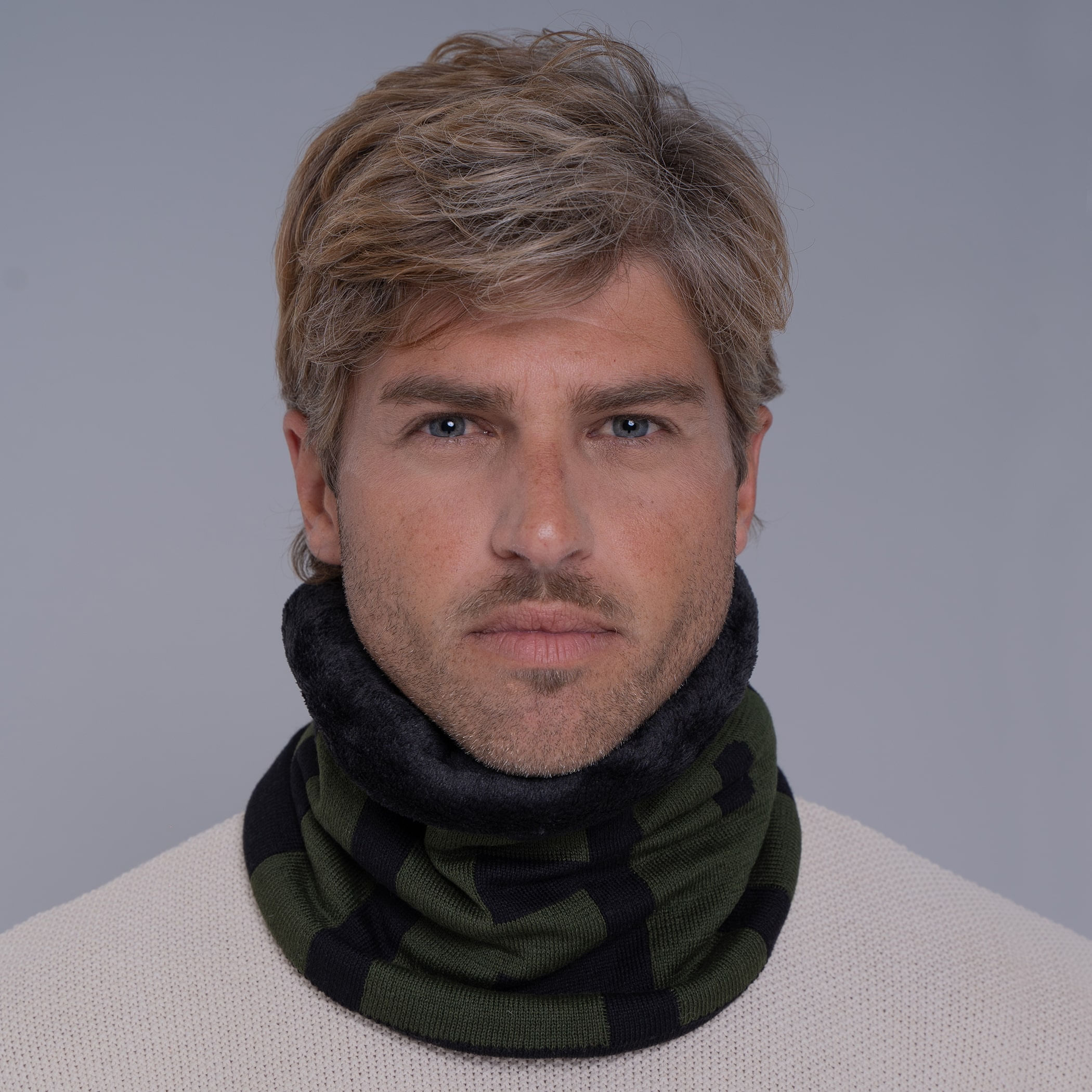 Gola cachecol de tricô forrada com lã Palermo para o frio e inverno