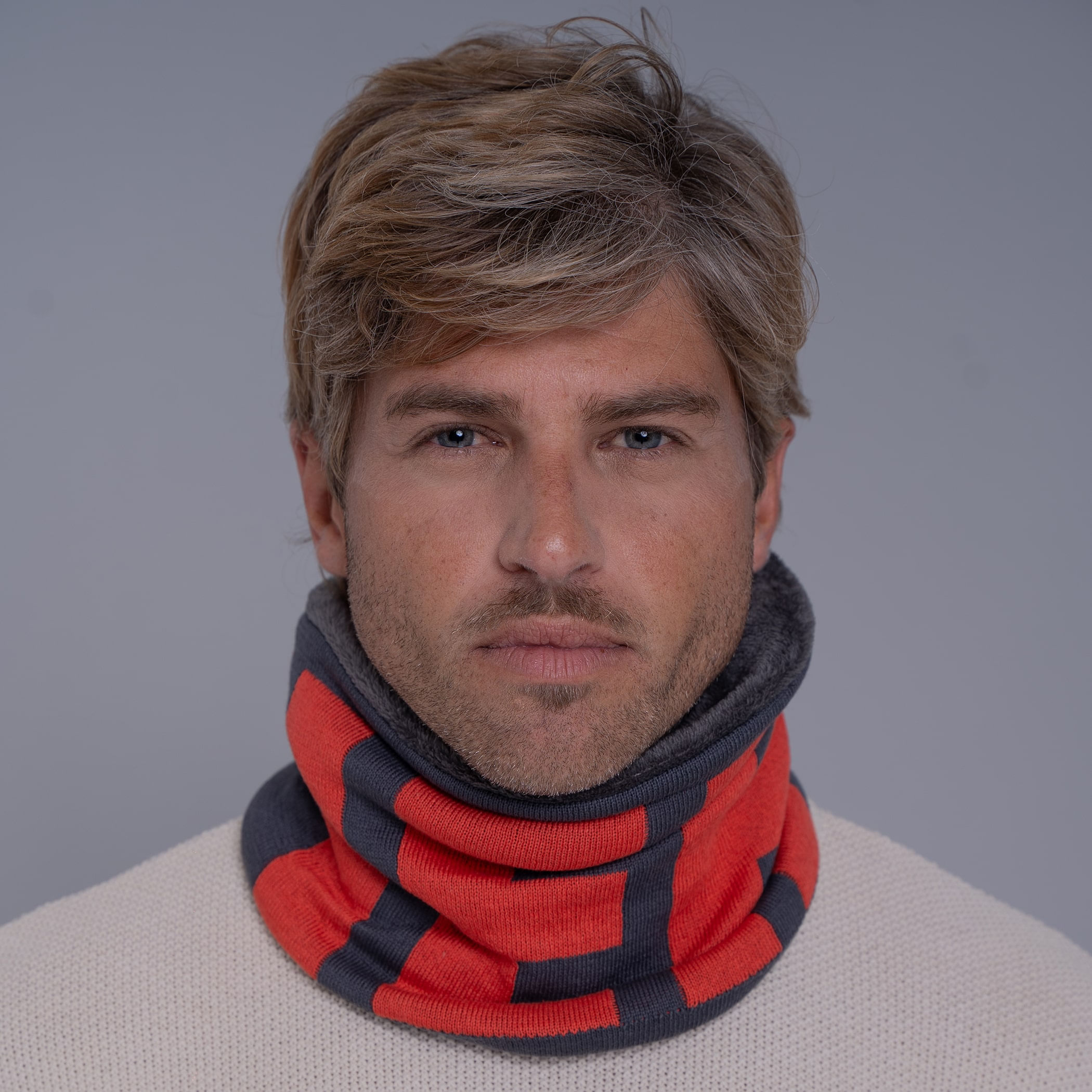 Gola cachecol de tricô forrada com lã Palermo para o frio e inverno
