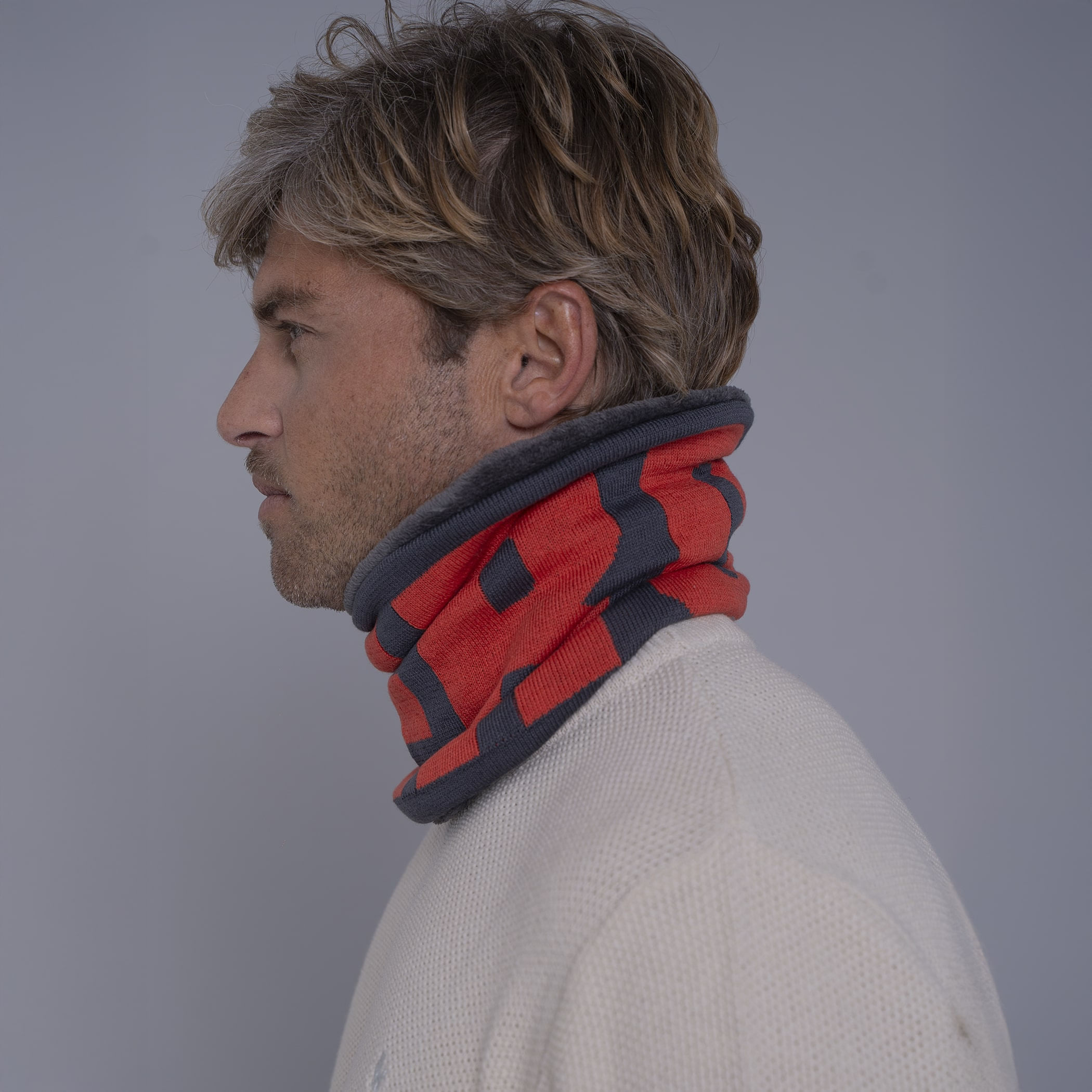 Gola cachecol de tricô forrada com lã Palermo para o frio e inverno