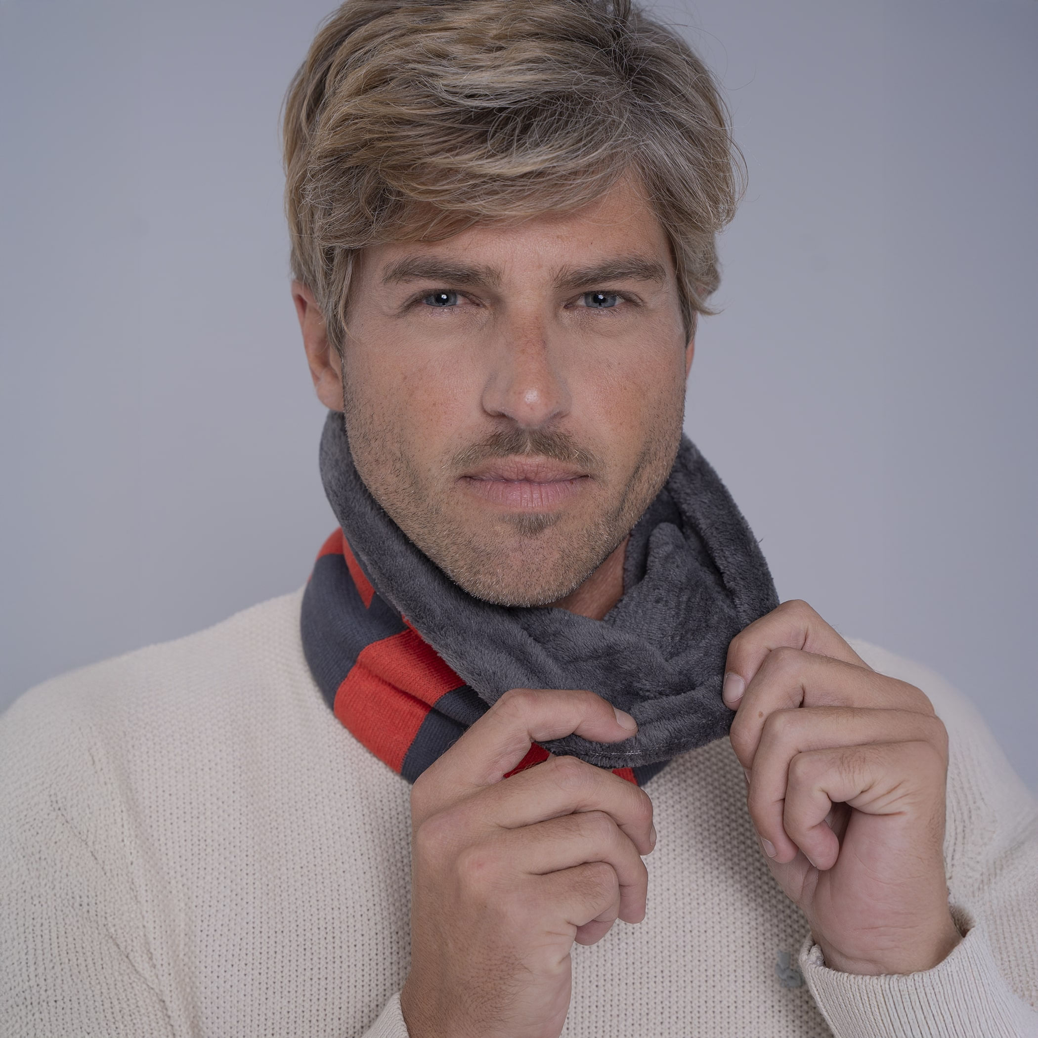 Gola cachecol de tricô forrada com lã Palermo para o frio e inverno