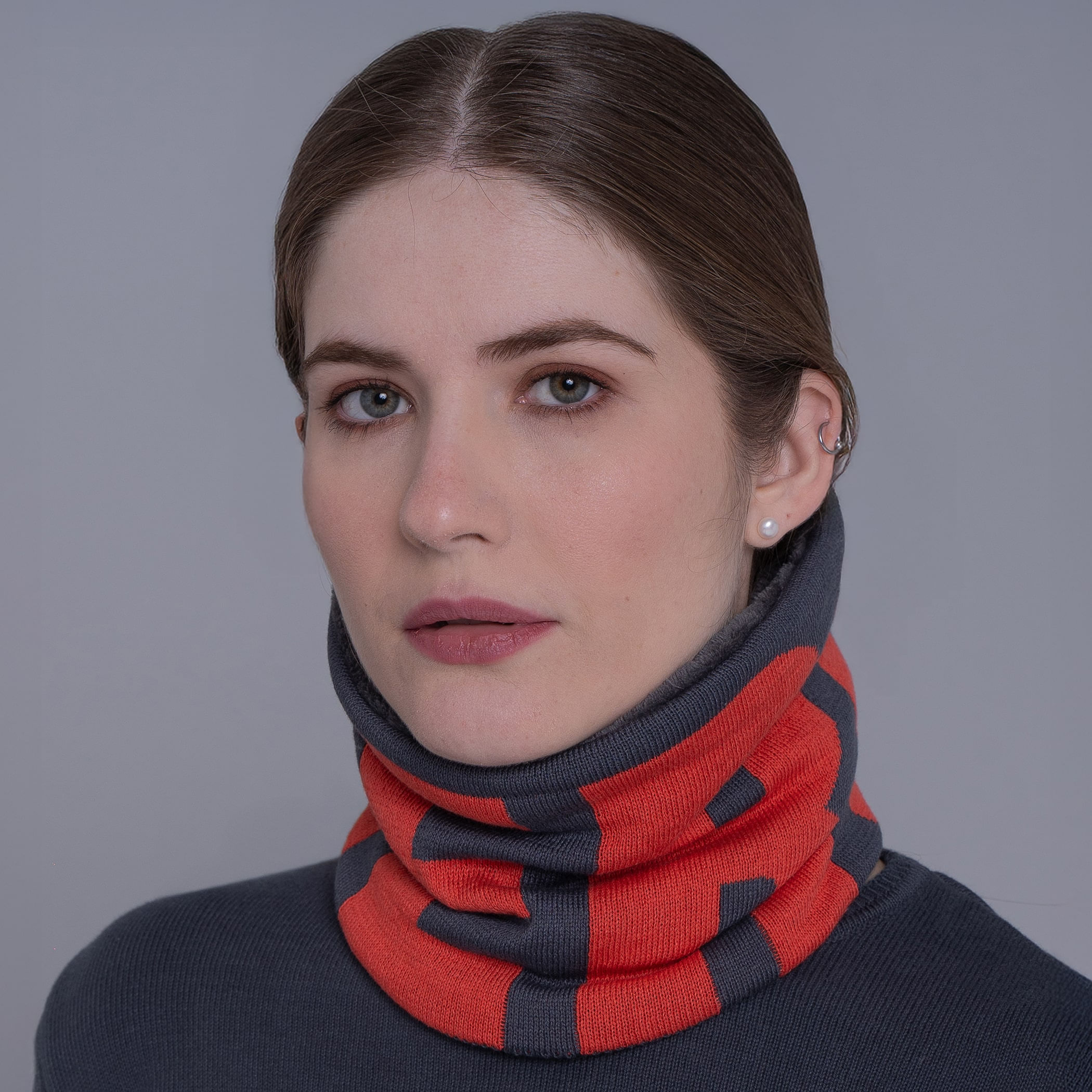 Gola cachecol de tricô forrada com lã Palermo para o frio e inverno