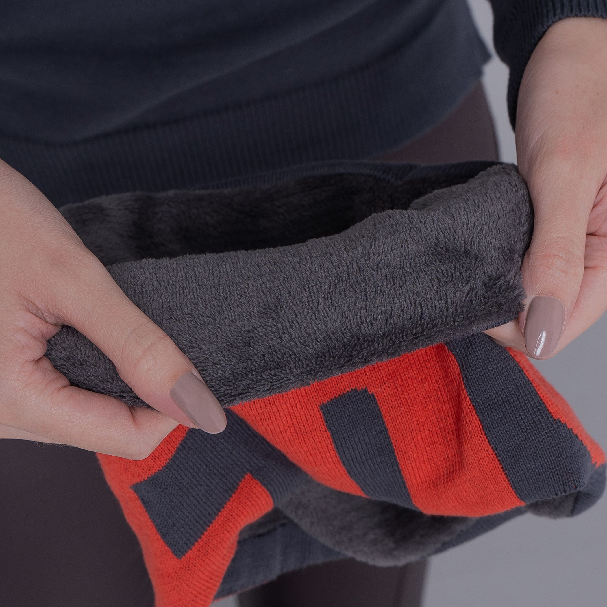 Gola cachecol de tricô forrada com lã Palermo para o frio e inverno