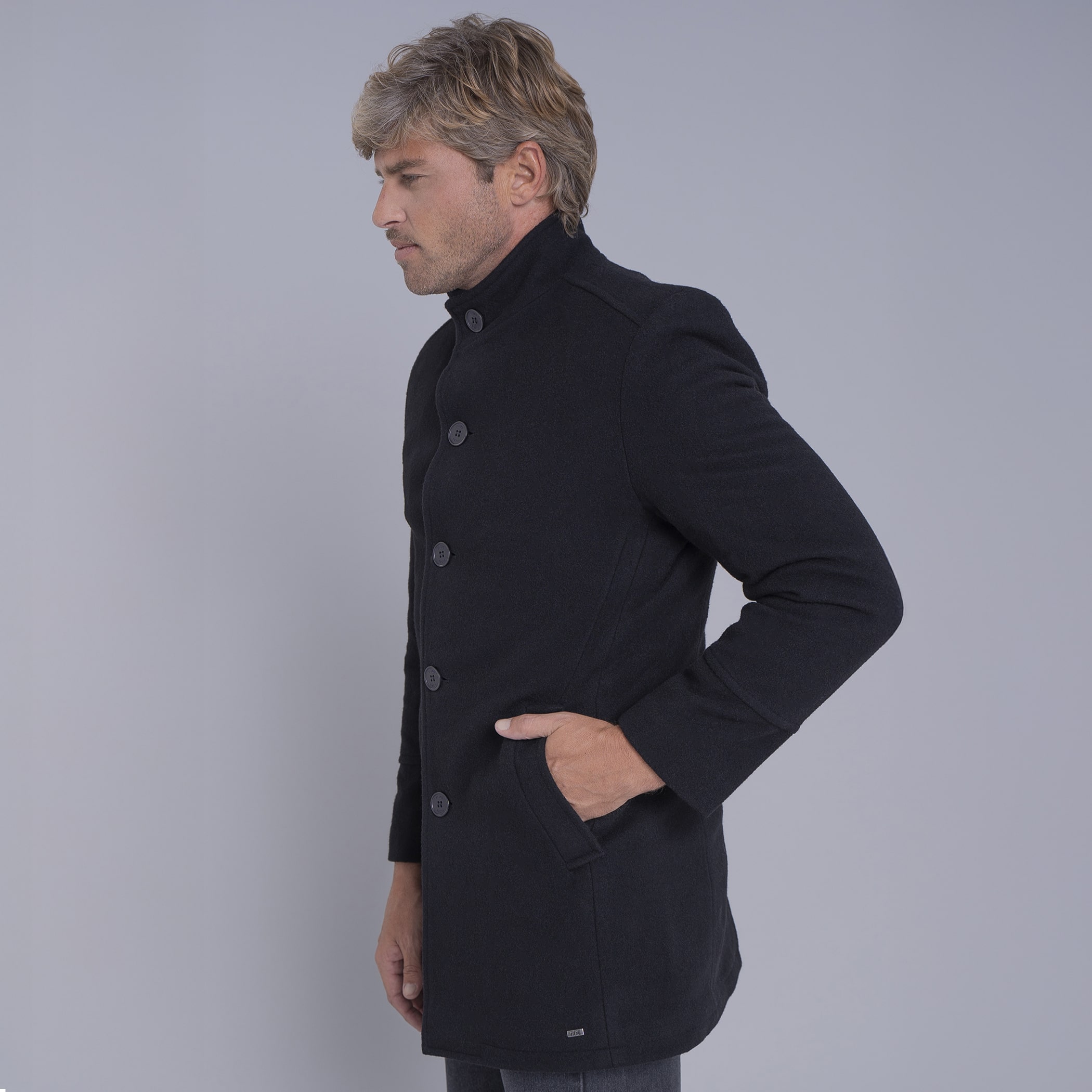 Casaco longo Masculino de lã Misti para o inverno e frio com forro térmico