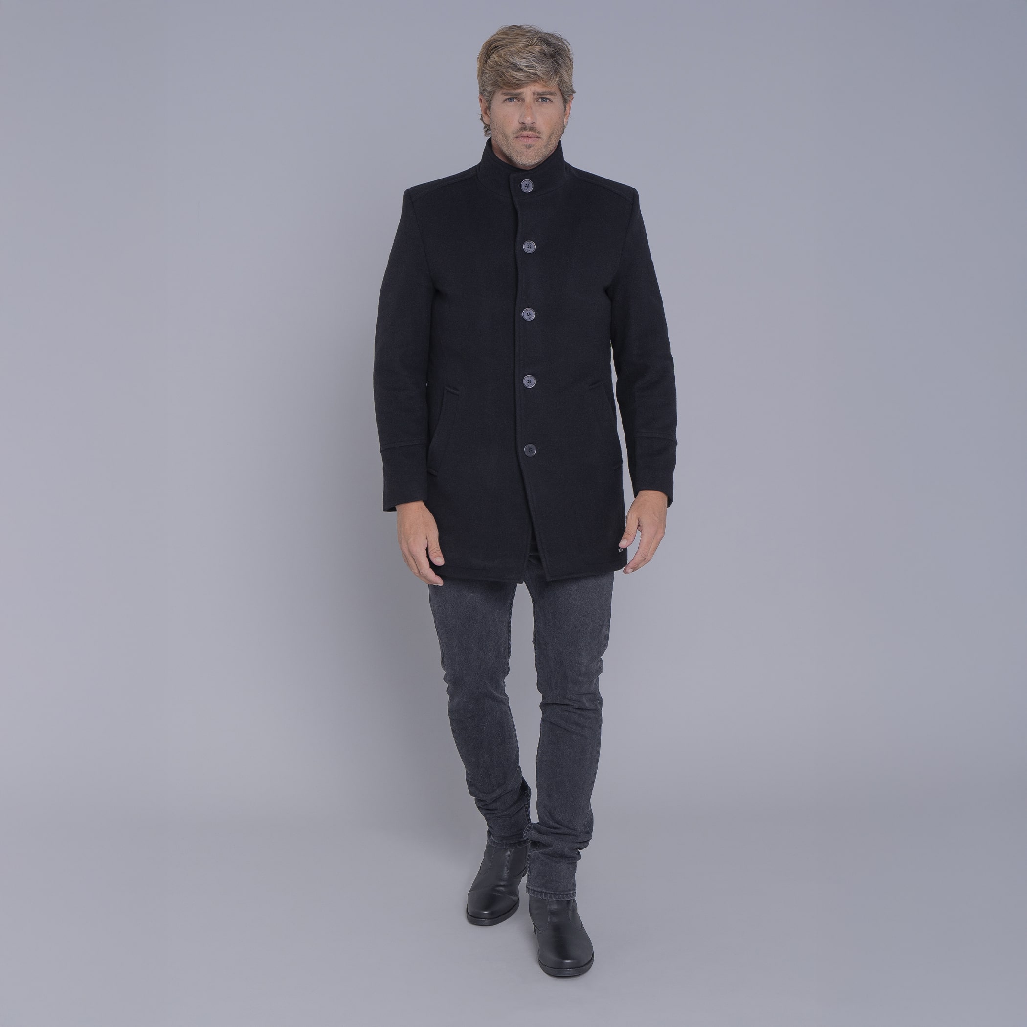 Casaco longo Masculino de lã Misti para o inverno e frio com forro térmico