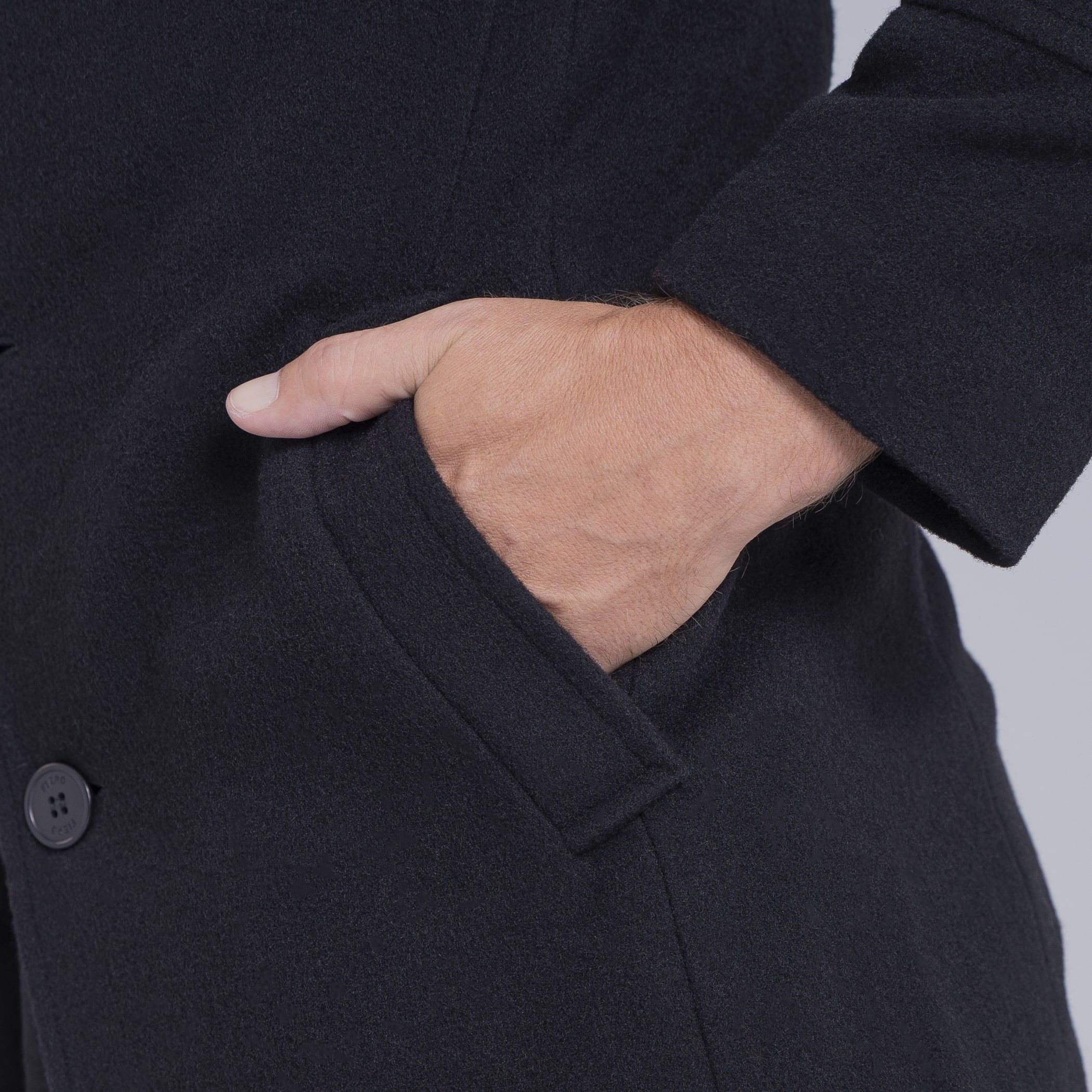 Casaco longo Masculino de lã Misti para o inverno e frio com forro térmico