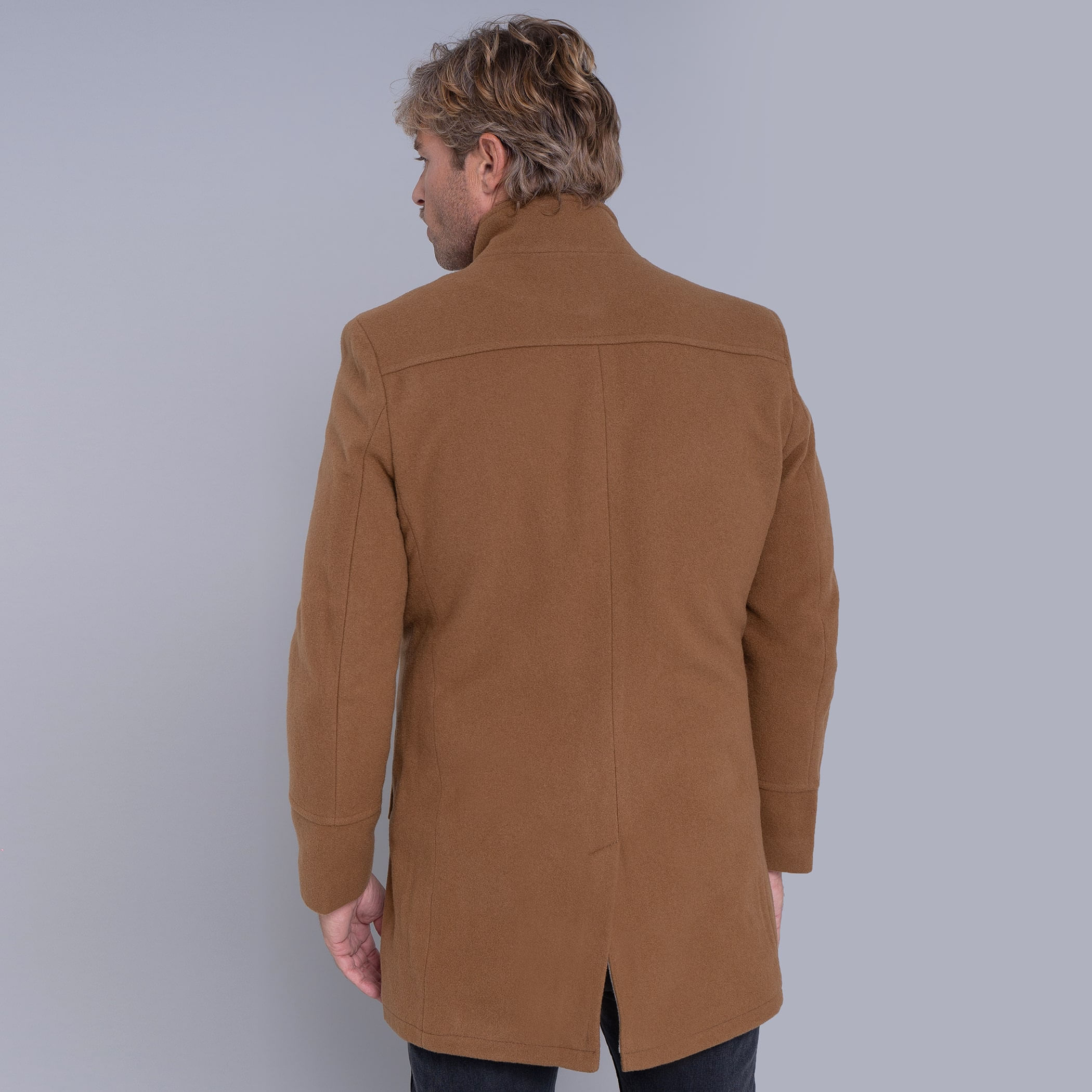 Casaco longo Masculino de lã Misti para o inverno e frio com forro térmico