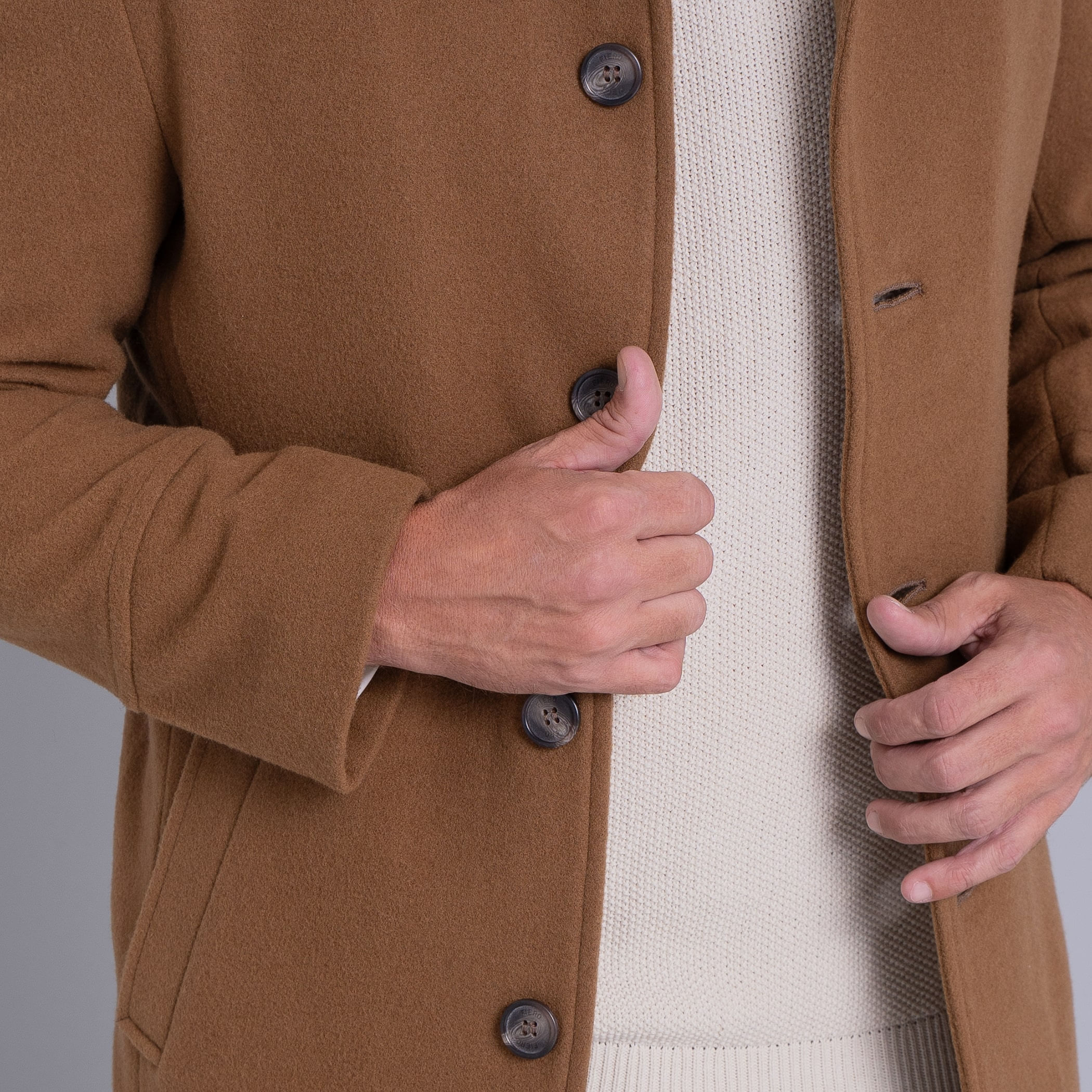 Casaco longo Masculino de lã Misti para o inverno e frio com forro térmico
