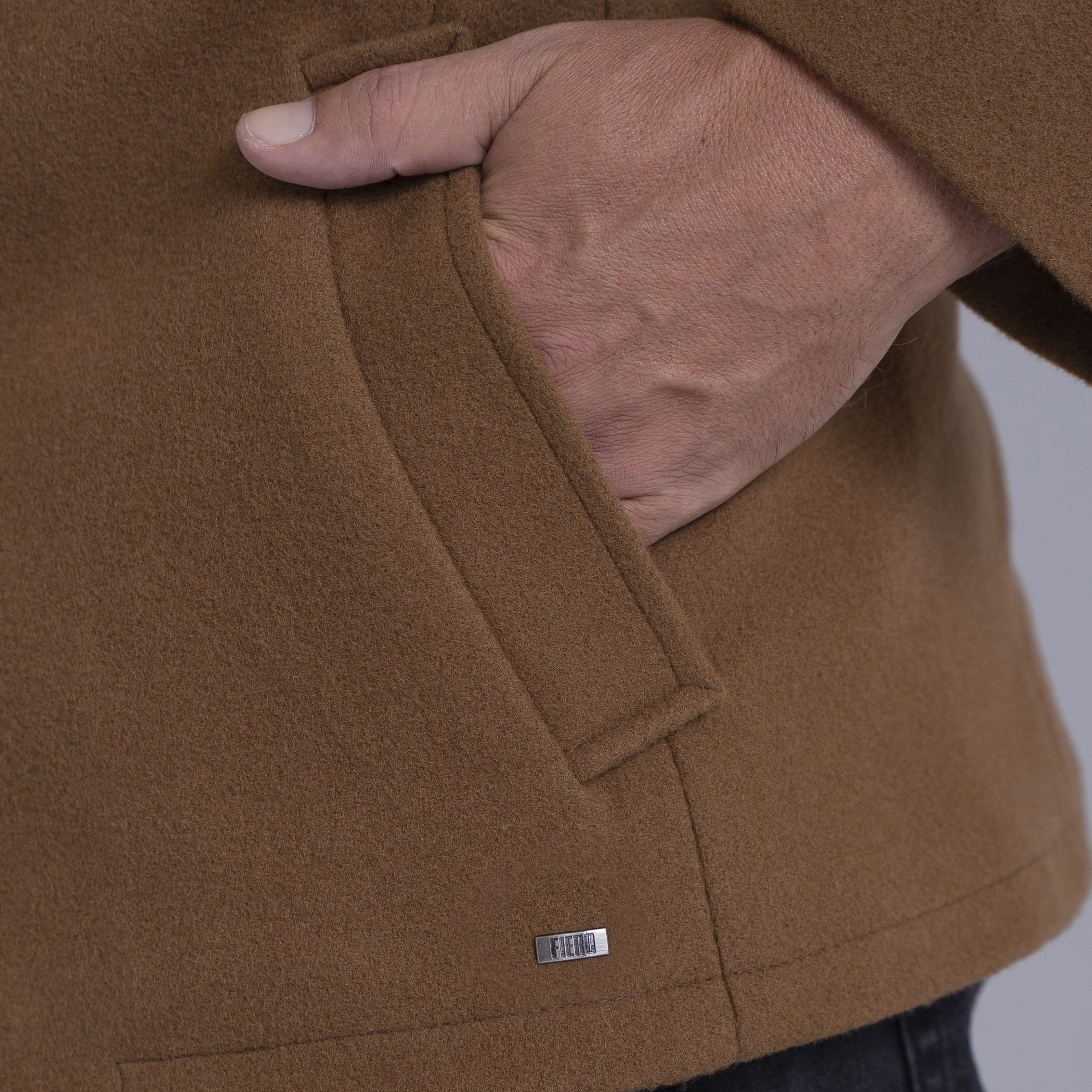 Casaco longo Masculino de lã Misti para o inverno e frio com forro térmico