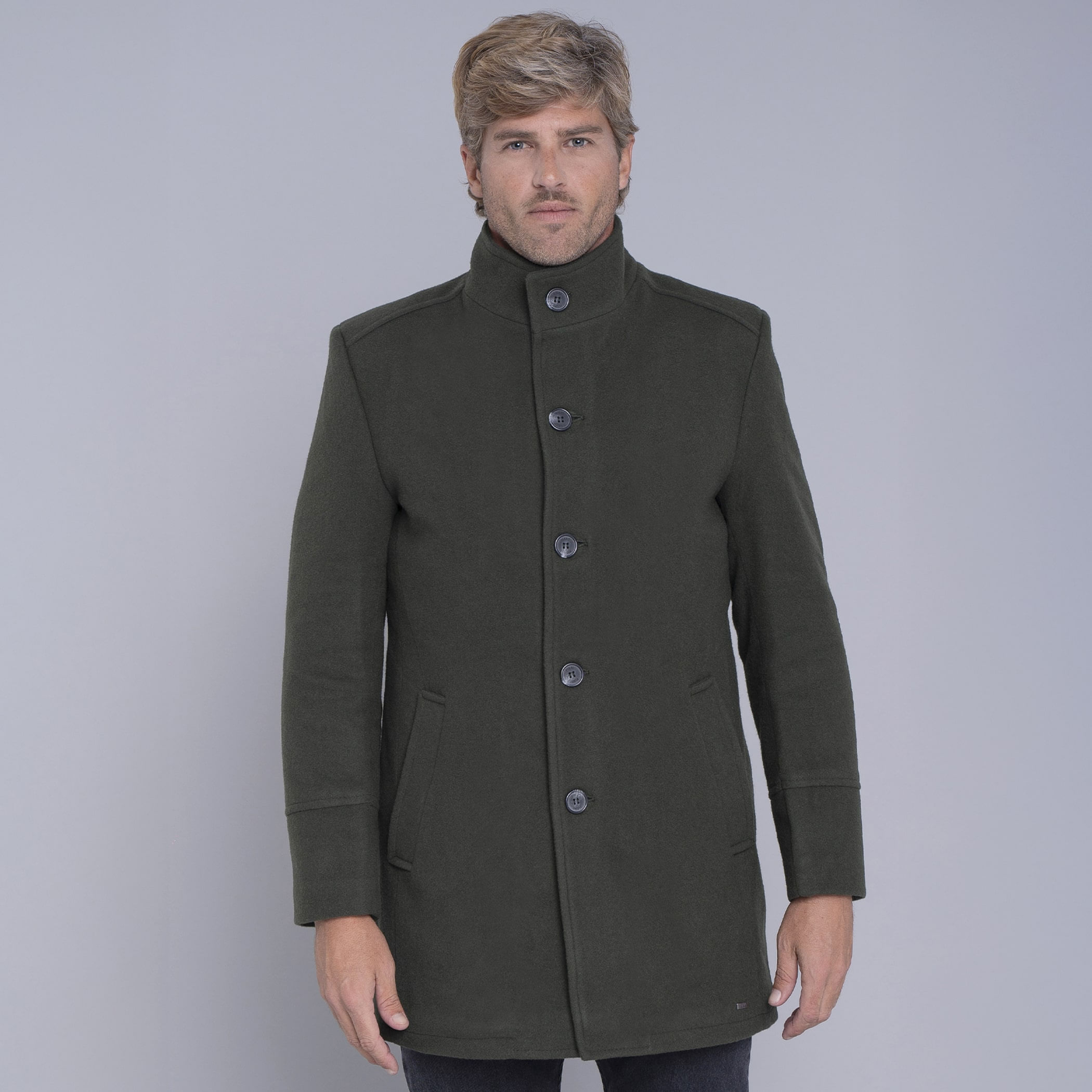 Casaco longo Masculino de lã Misti para o inverno e frio com forro térmico