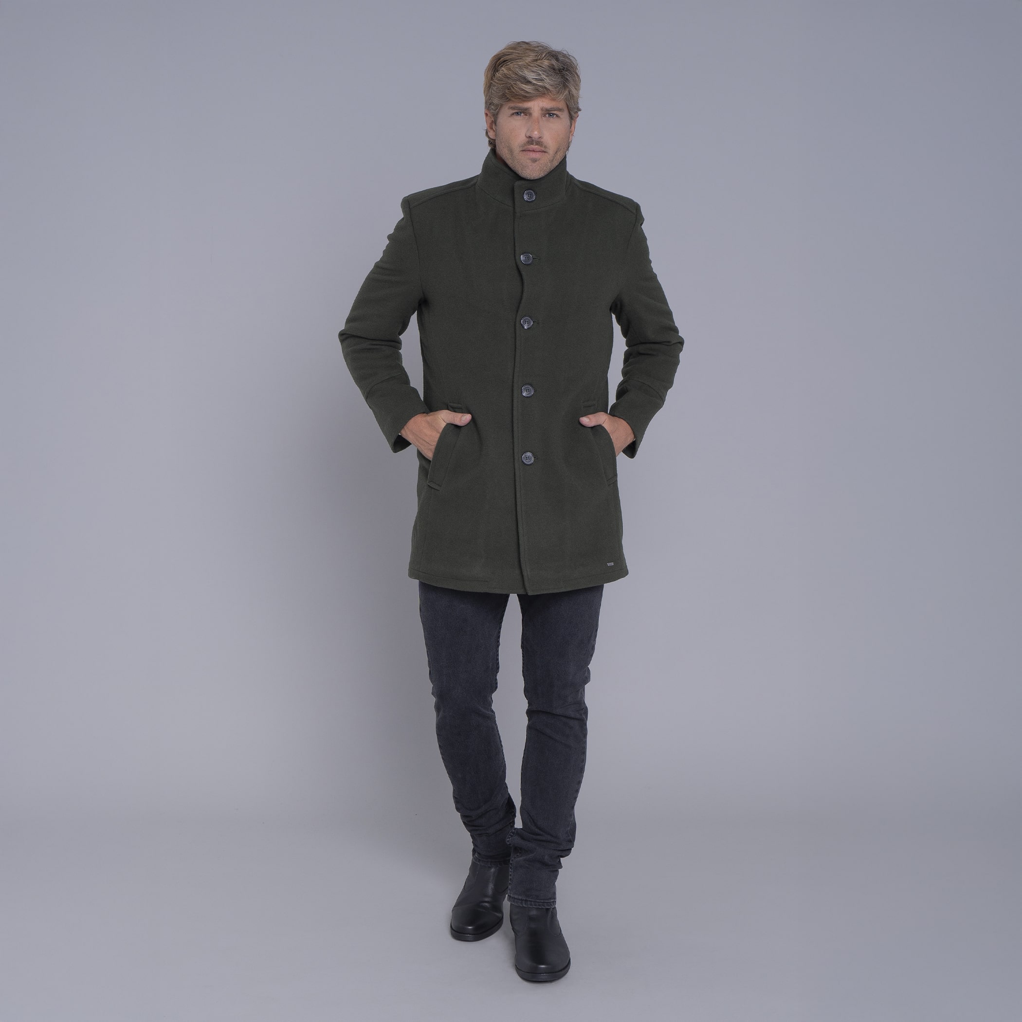 Casaco longo Masculino de lã Misti para o inverno e frio com forro térmico