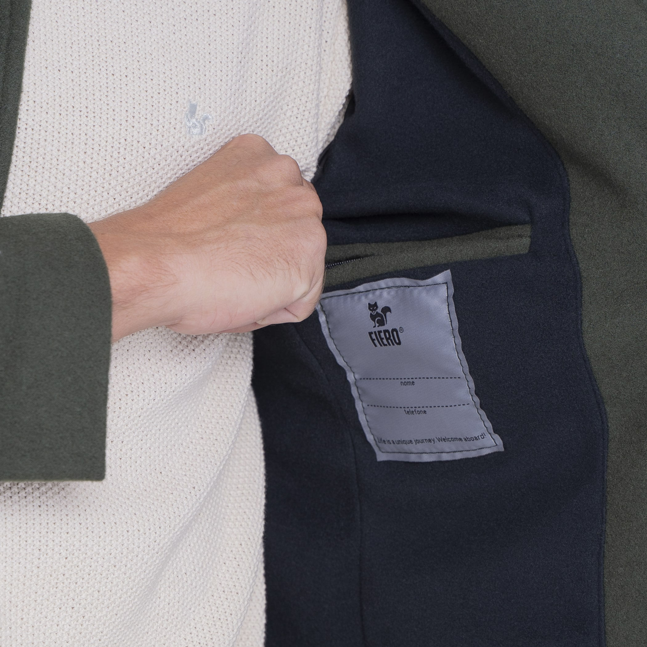 Casaco longo Masculino de lã Misti para o inverno e frio com forro térmico