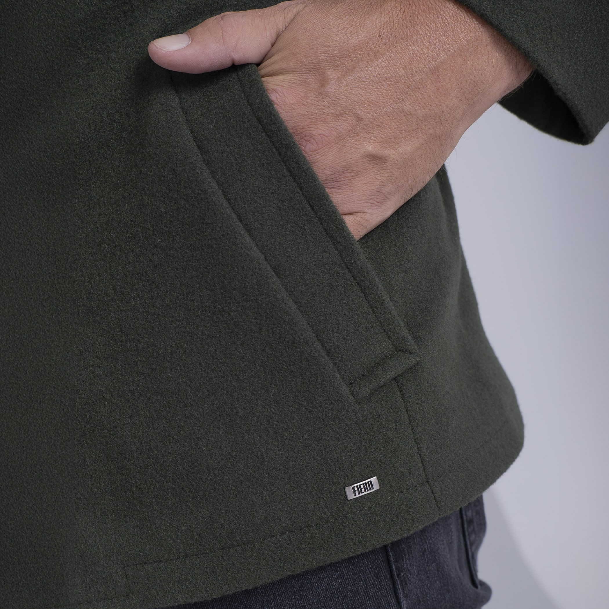 Casaco longo Masculino de lã Misti para o inverno e frio com forro térmico