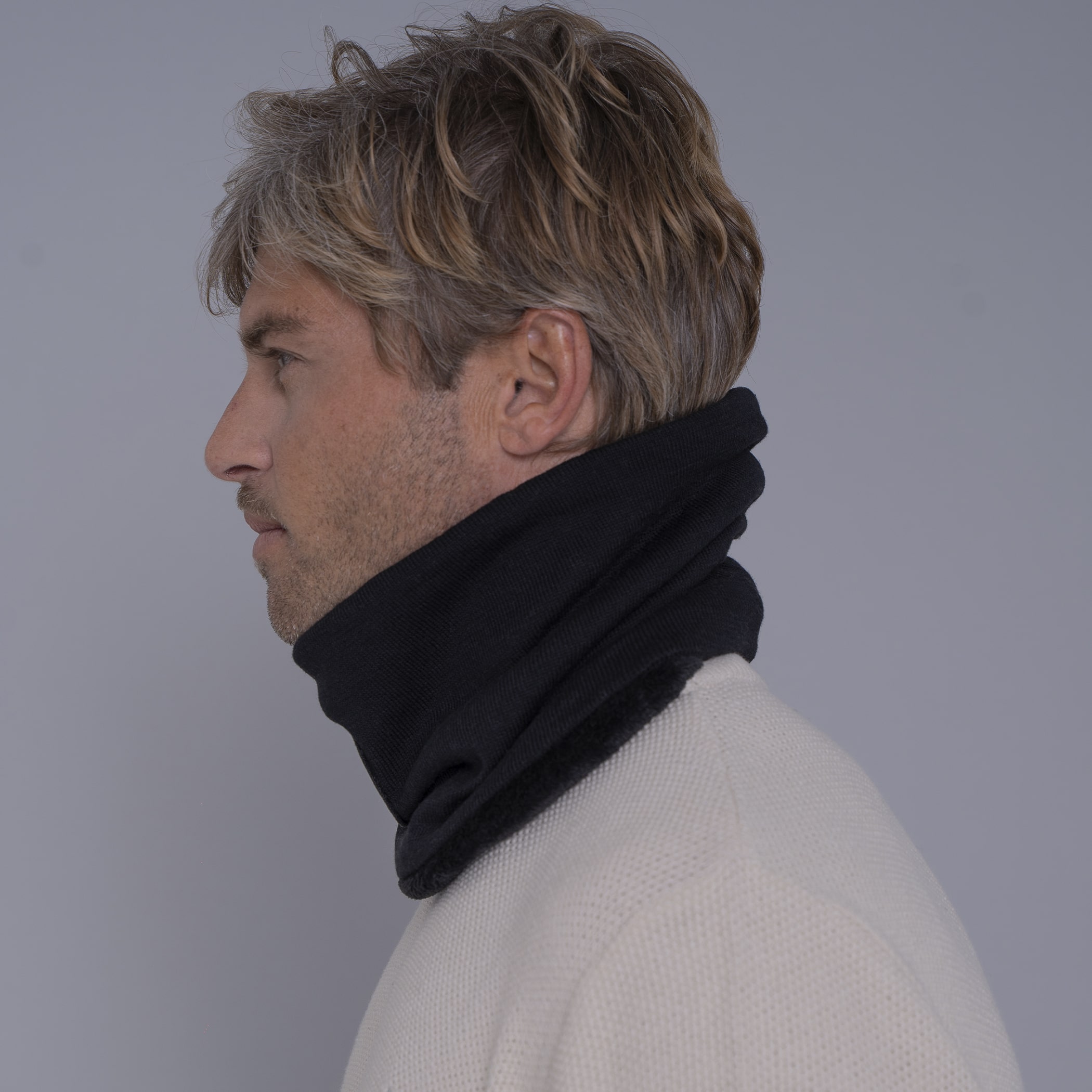 Gola cachecol de tricô forrada com lã Las Ventanas para o frio e inverno