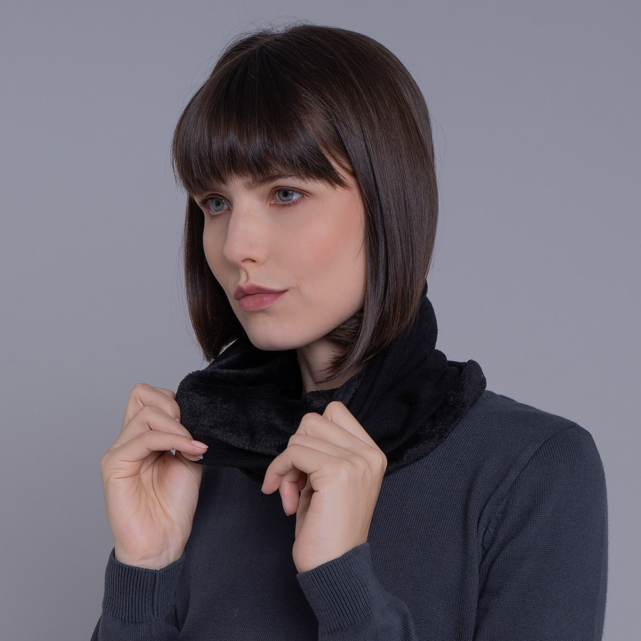 Gola cachecol de tricô forrada com lã Las Ventanas para o frio e inverno