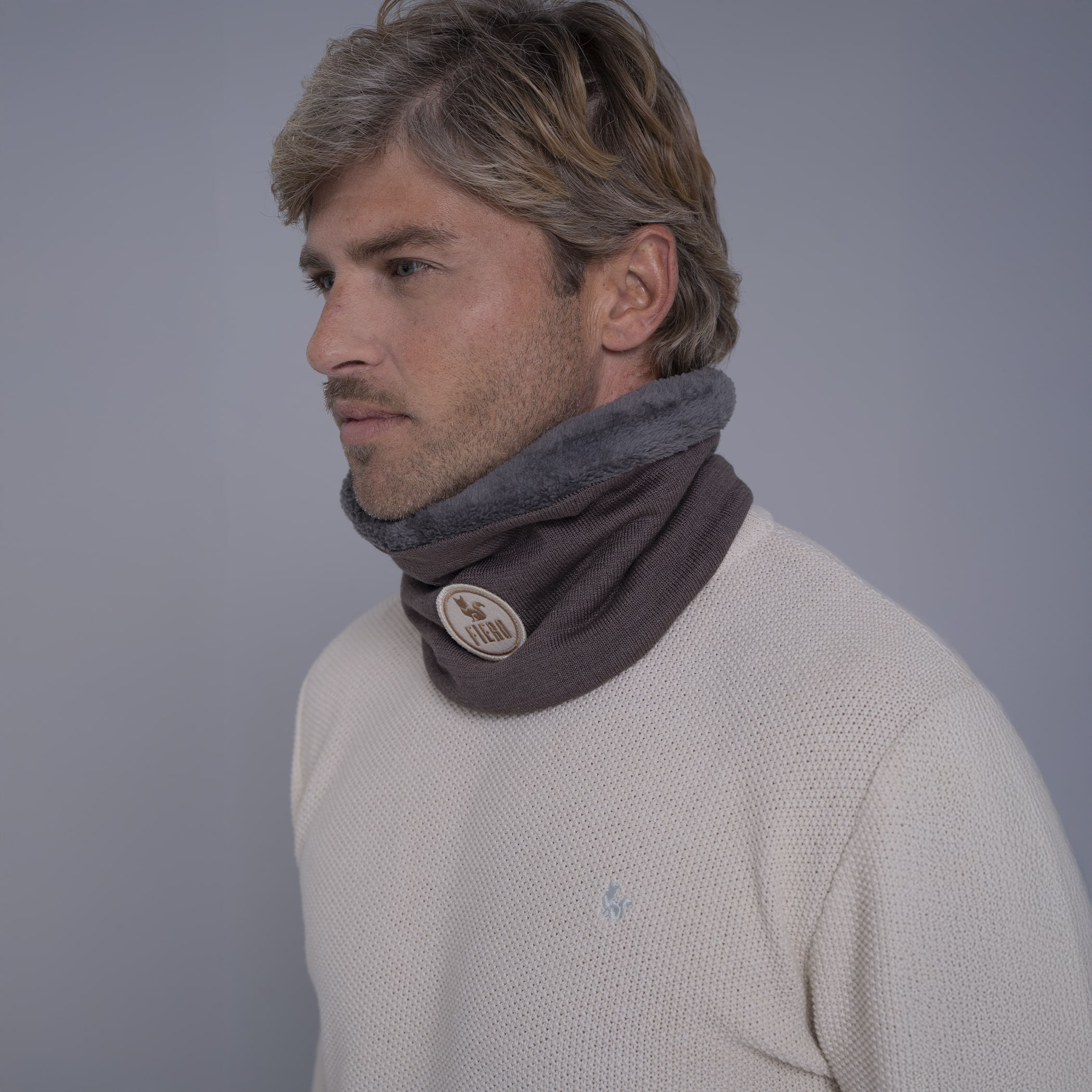 Gola cachecol de tricô forrada com lã Las Ventanas para o frio e inverno