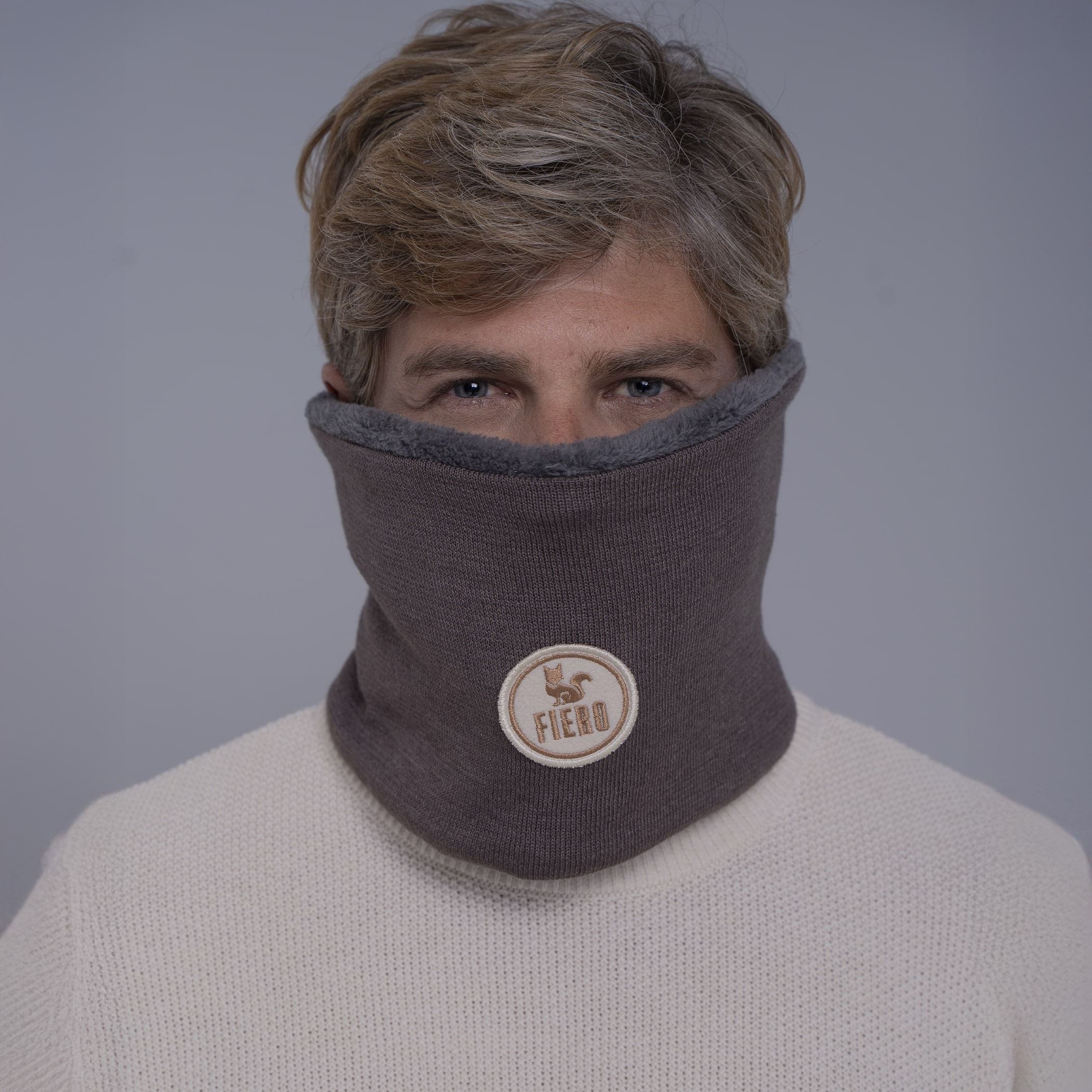 Gola cachecol de tricô forrada com lã Las Ventanas para o frio e inverno