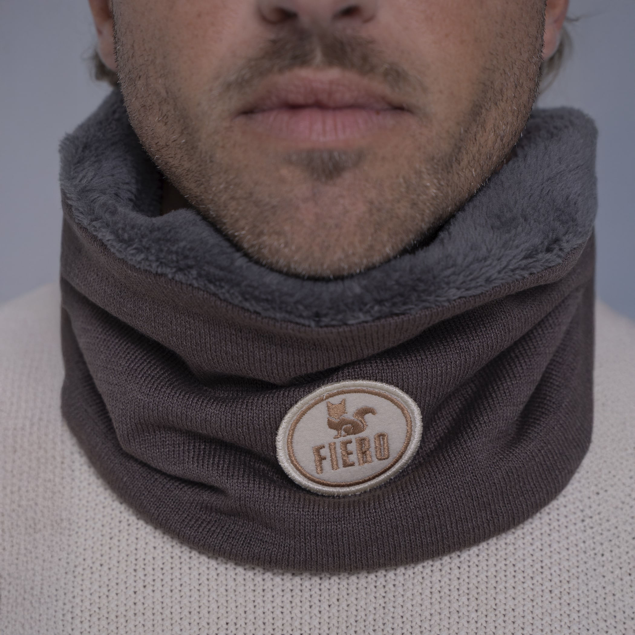 Gola cachecol de tricô forrada com lã Las Ventanas para o frio e inverno