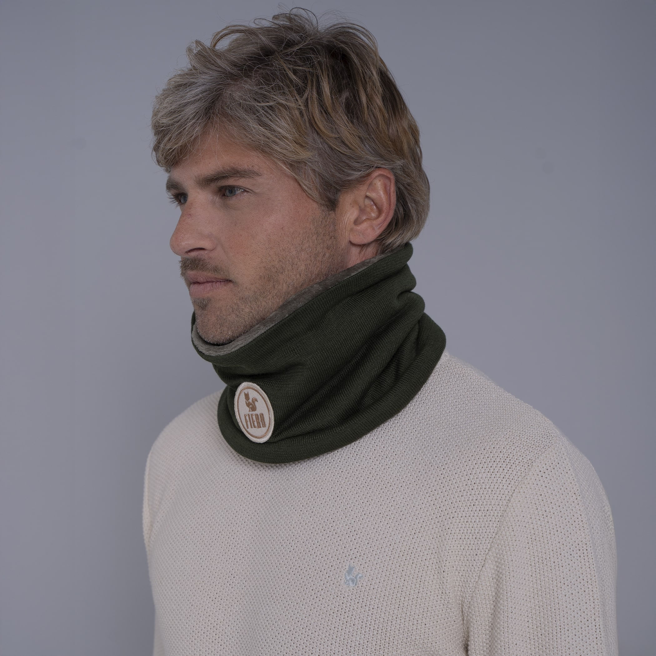 Gola cachecol de tricô forrada com lã Las Ventanas para o frio e inverno
