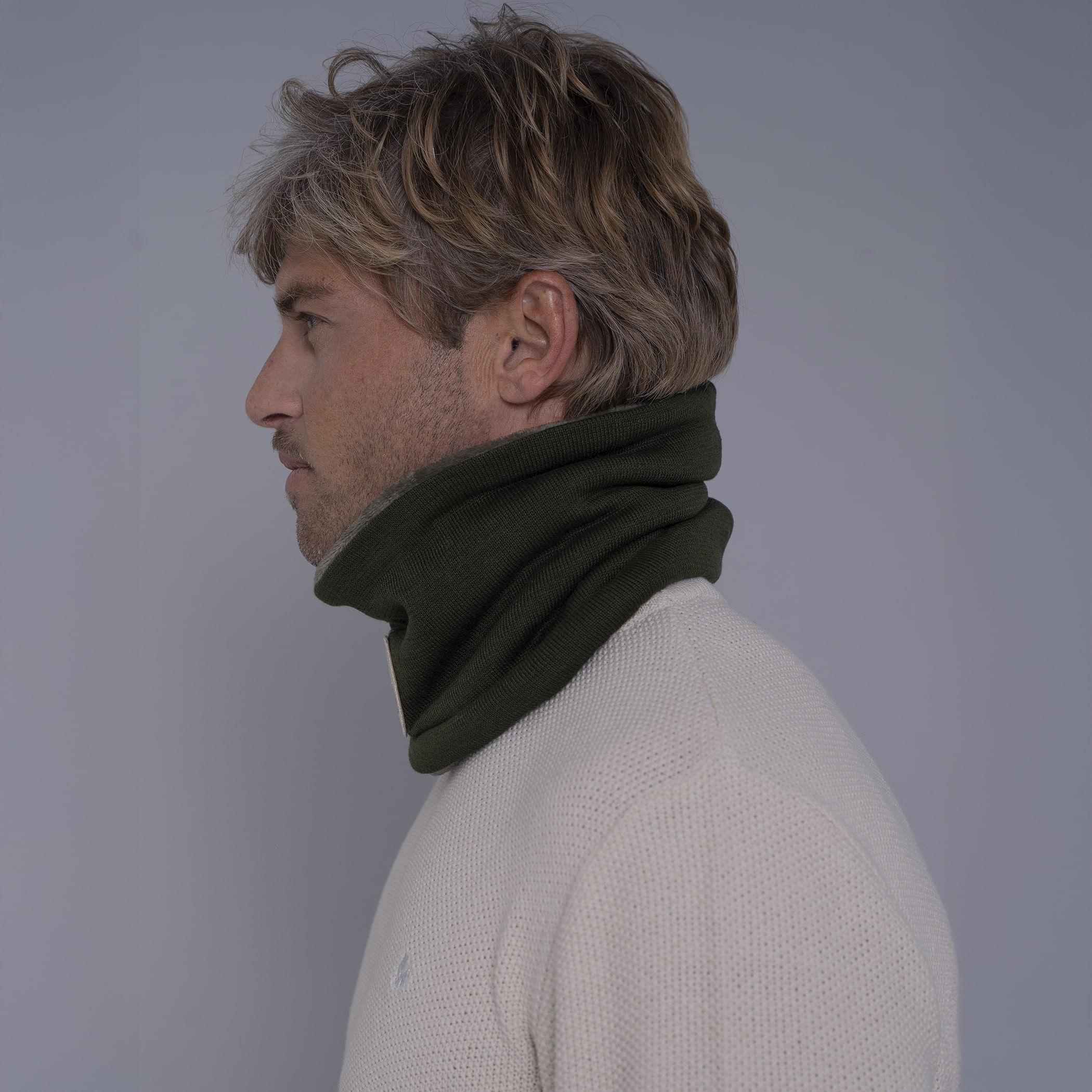 Gola cachecol de tricô forrada com lã Las Ventanas para o frio e inverno