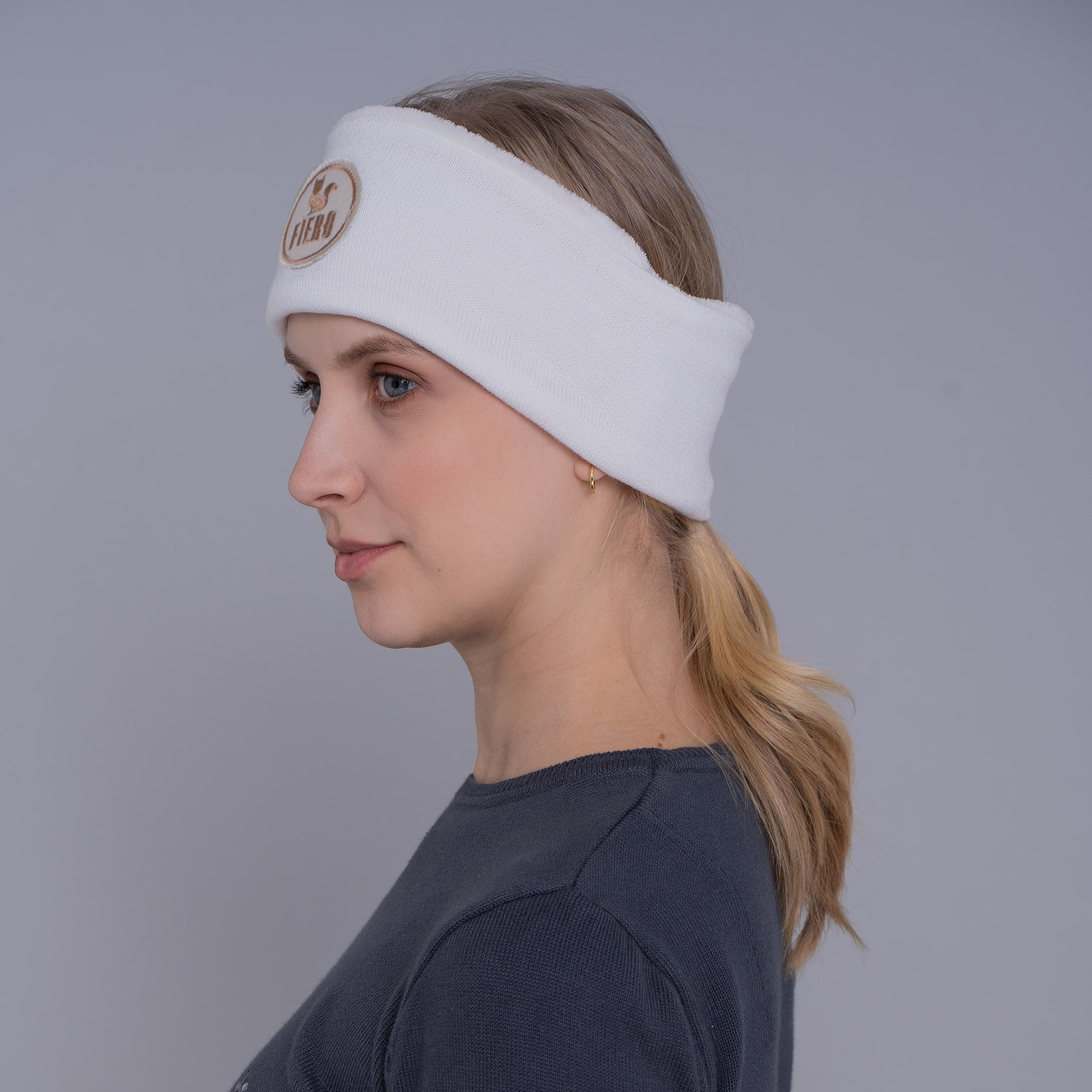Protetor de orelha headband em tricot forrado canelado Las Ventanas para o frio
