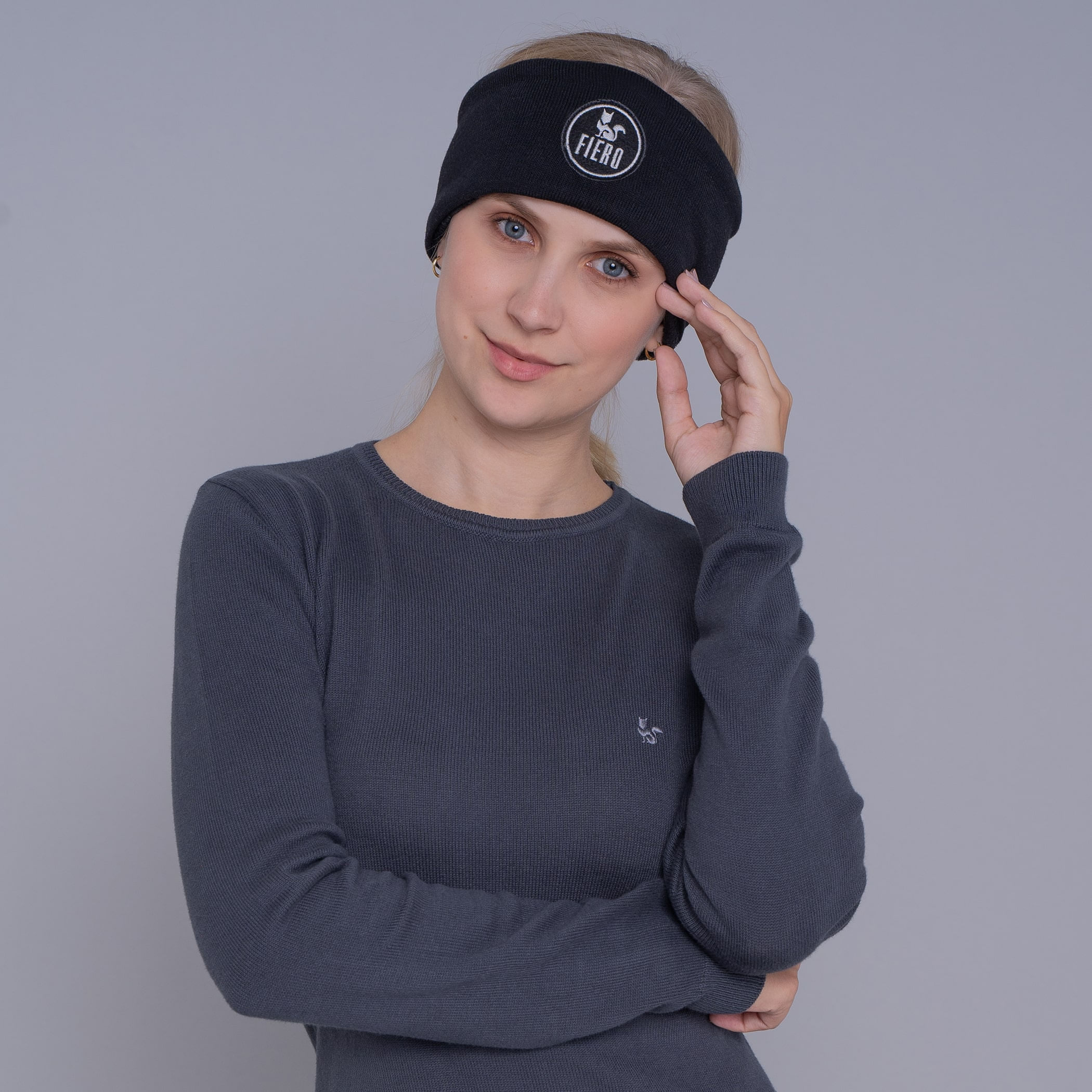 Protetor de orelha headband em tricot forrado canelado Las Ventanas para o frio