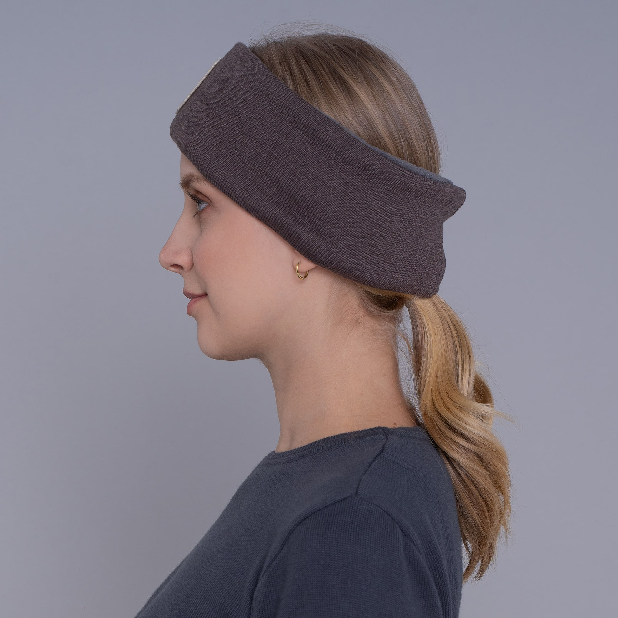 Protetor de orelha headband em tricot forrado canelado Las Ventanas para o frio
