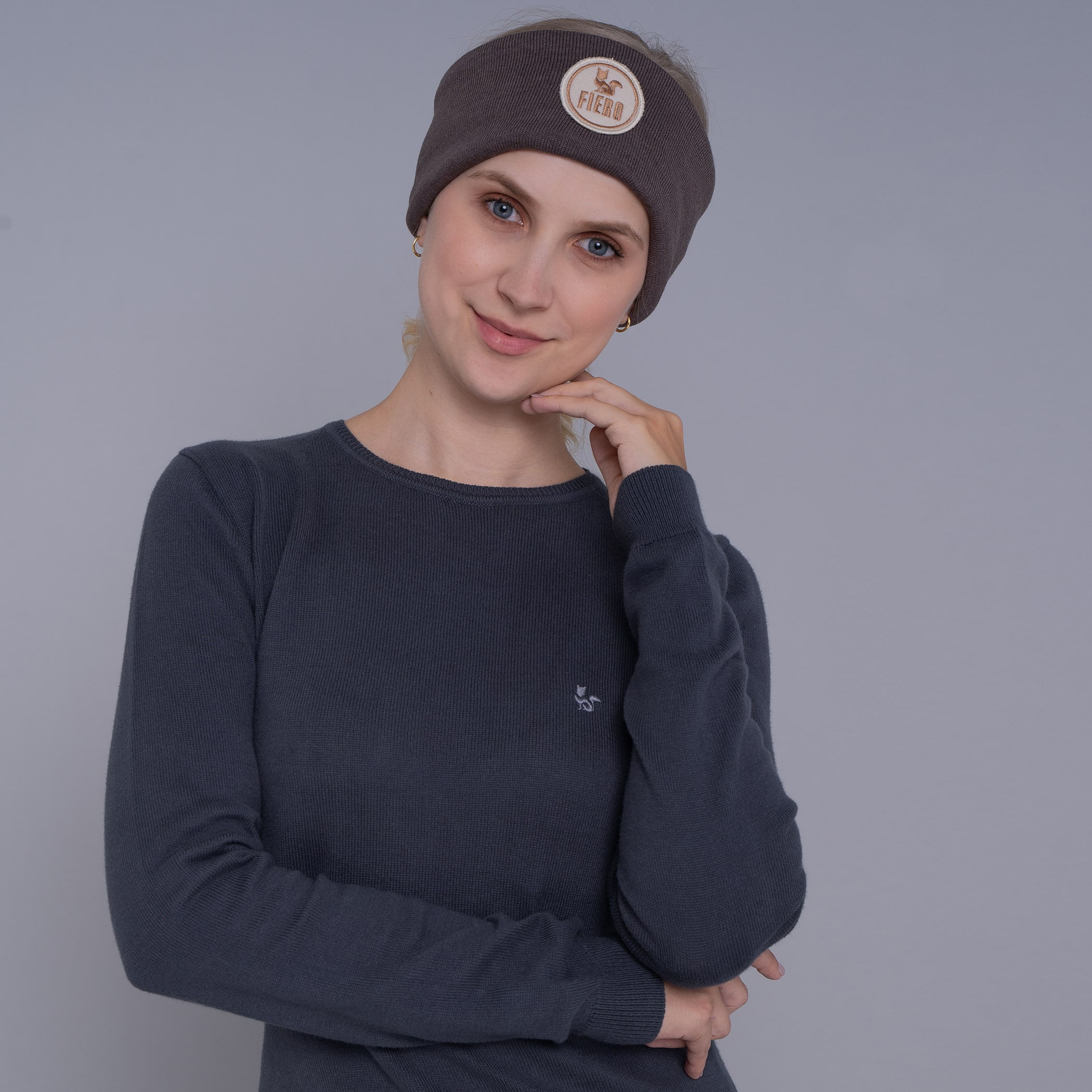 Protetor de orelha headband em tricot forrado canelado Las Ventanas para o frio