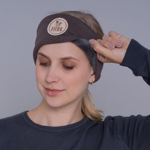 Protetor de orelha headband em tricot forrado canelado Las Ventanas para o frio