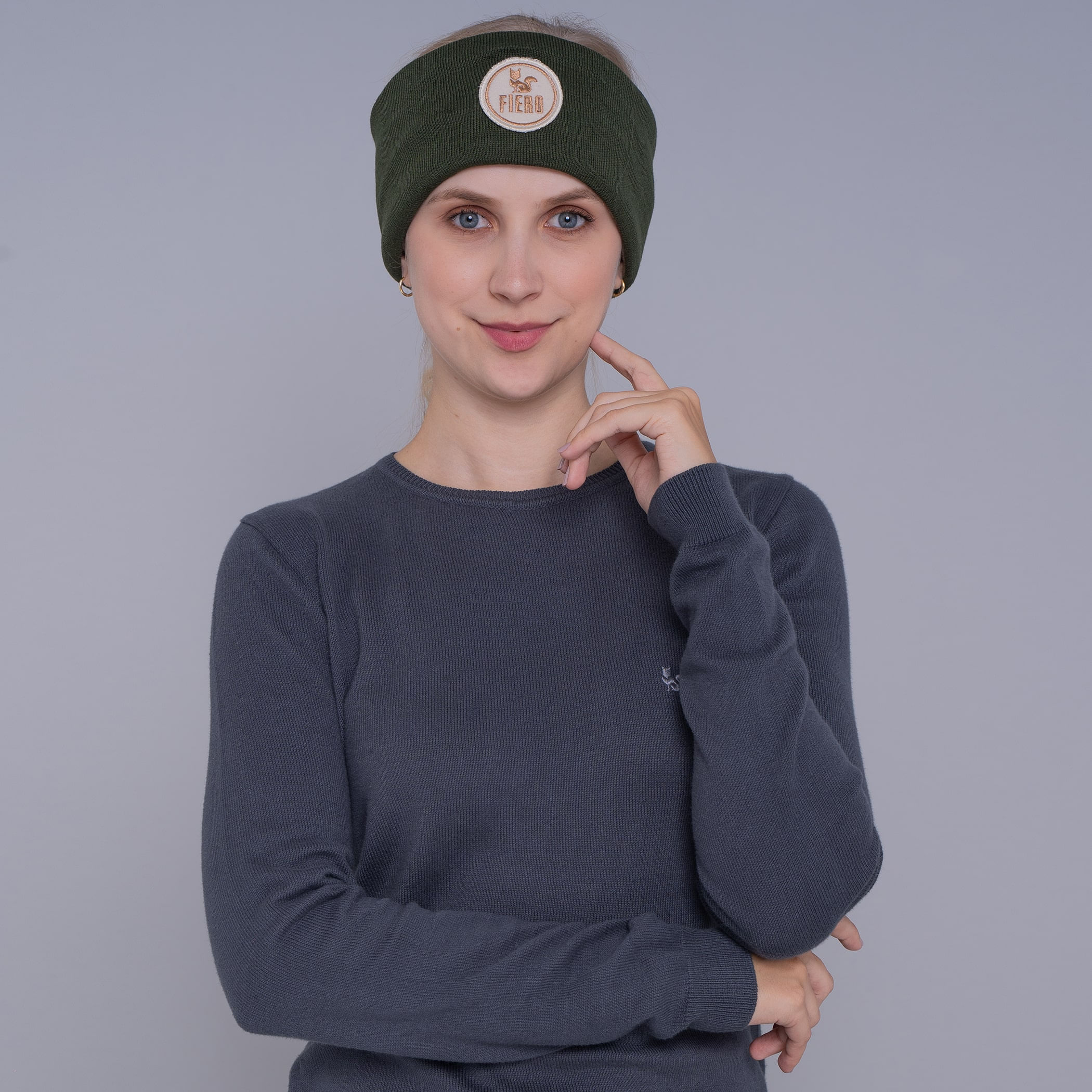 Protetor de orelha headband em tricot forrado canelado Las Ventanas para o frio