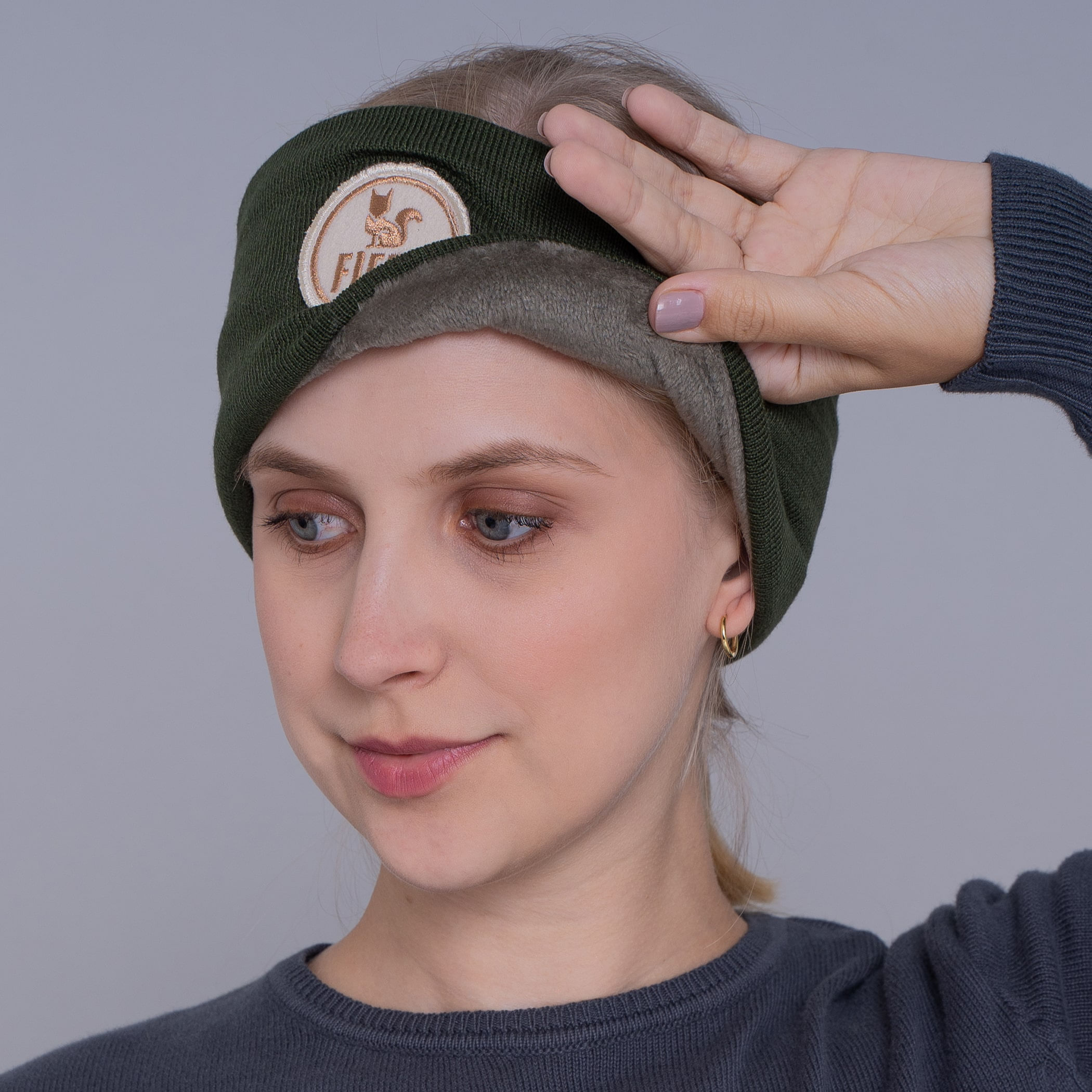 Protetor de orelha headband em tricot forrado canelado Las Ventanas para o frio
