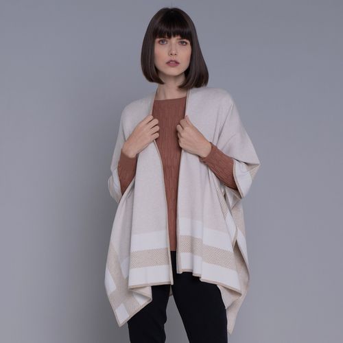 Poncho feminino de tricô premium Arawi para o inverno e frio